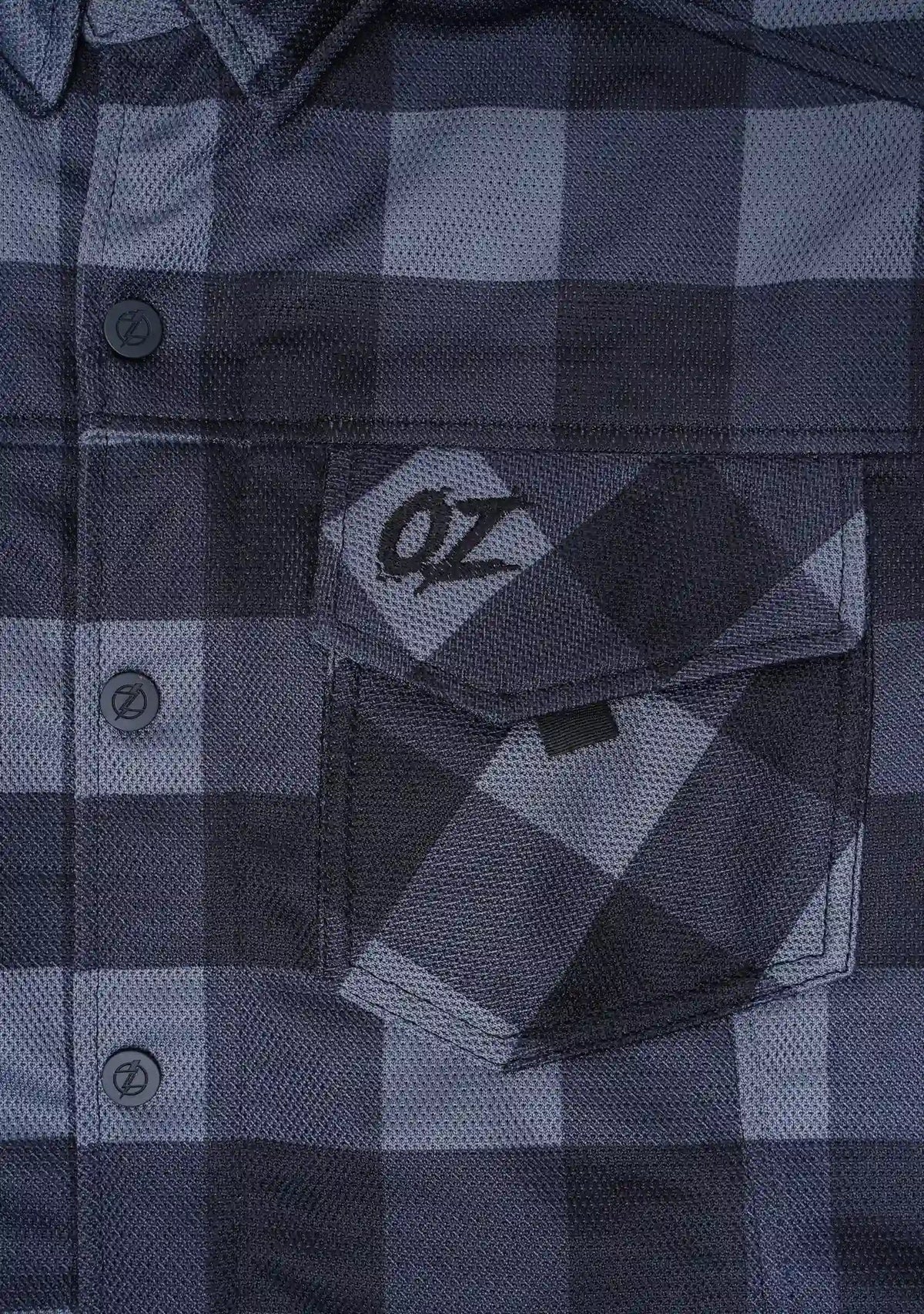 Men's Drifter Mesh Shirt Black Top Check - Level 2 Protected - OZ MOTOGEAR - OZ MOTOGEAR