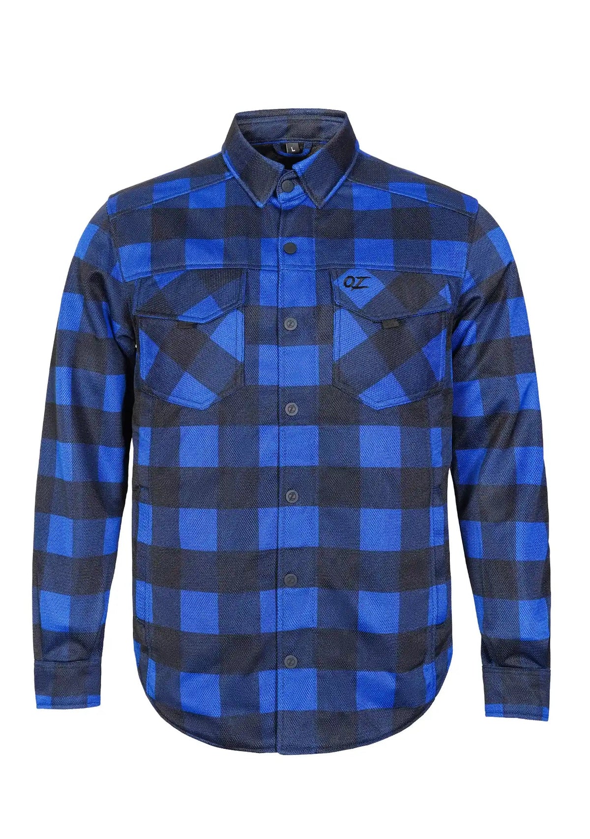 Men's Drifter Mesh Shirt Blue Check - Level 2 Protected - OZ MOTOGEAR - OZ MOTOGEAR