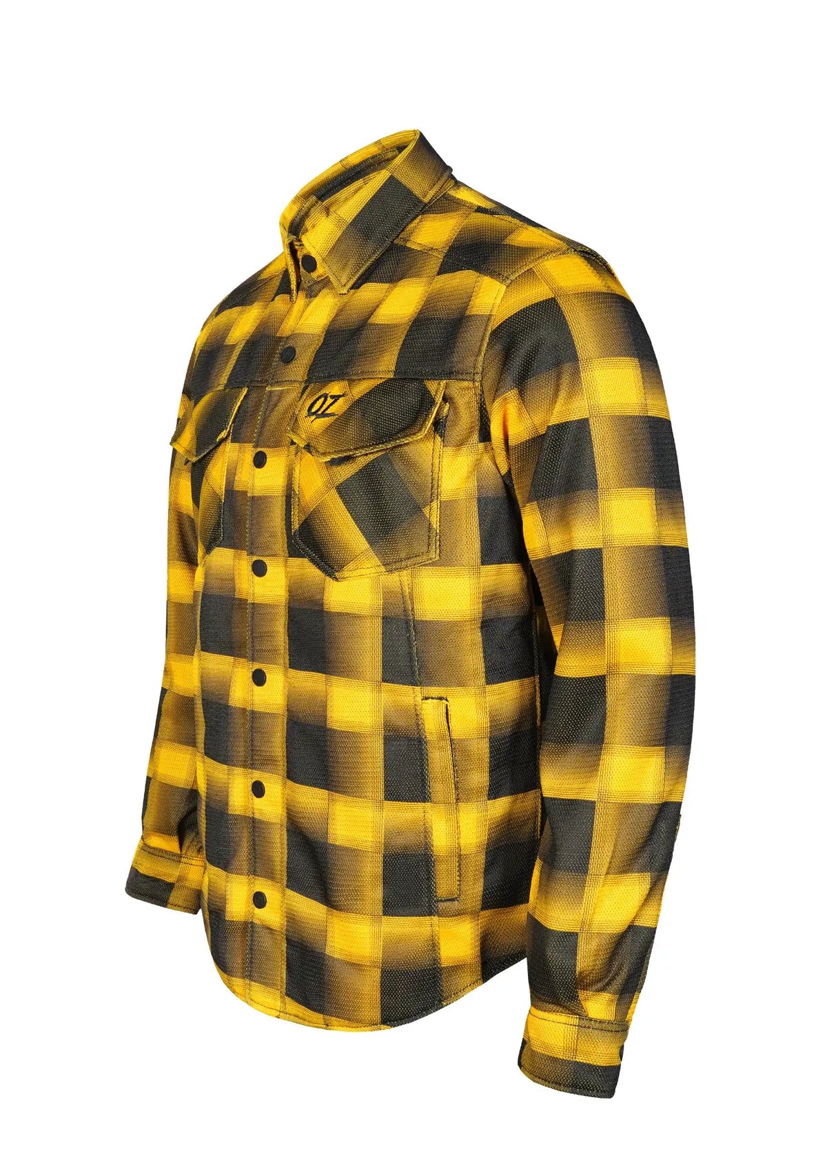 Men's Drifter Mesh Shirt Golden Yellow Check - Level 2 Protected - OZ MOTOGEAR - OZ MOTOGEAR