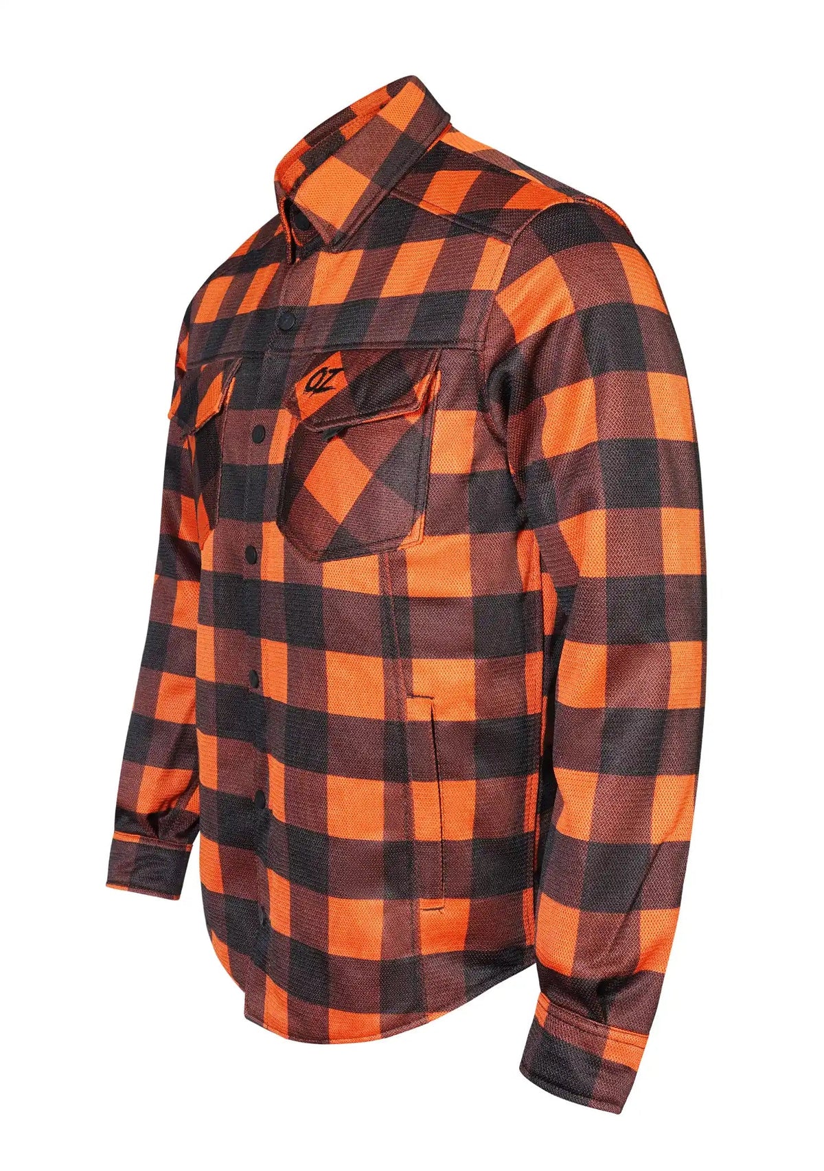 Men's Drifter Mesh Shirt Orange Check - Level 2 Protected - OZ MOTOGEAR - OZ MOTOGEAR