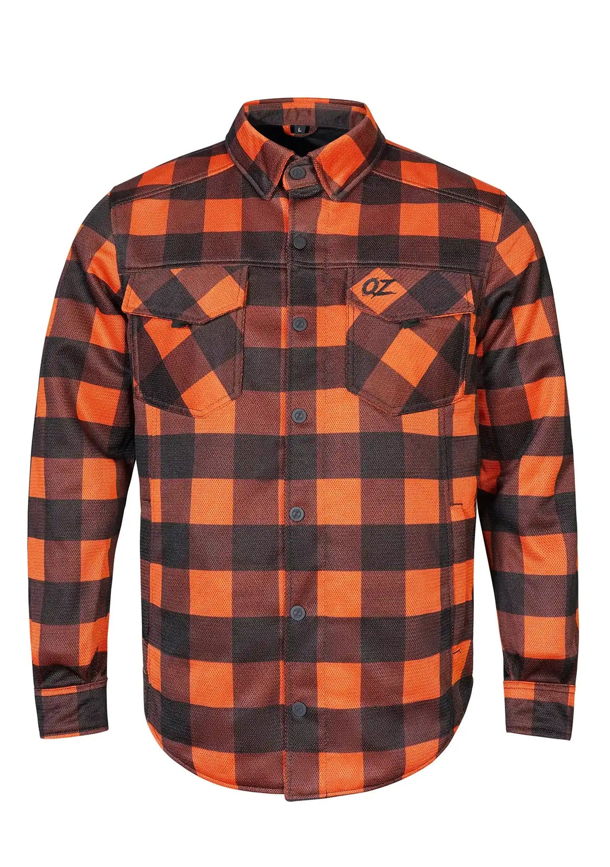 Men's Drifter Mesh Shirt Orange Check - Level 2 Protected - OZ MOTOGEAR - OZ MOTOGEAR
