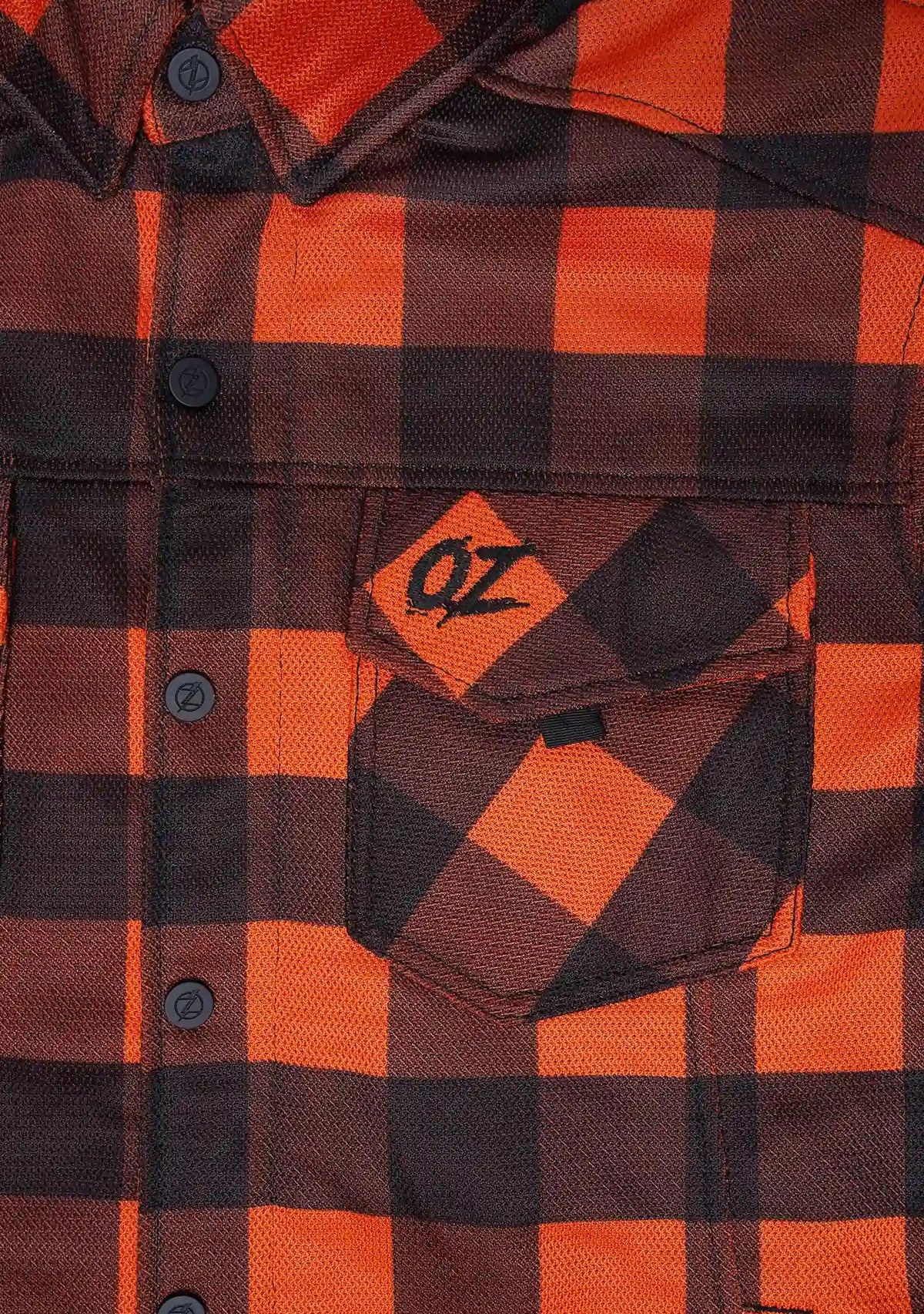 Men's Drifter Mesh Shirt Orange Check - Level 2 Protected - OZ MOTOGEAR - OZ MOTOGEAR