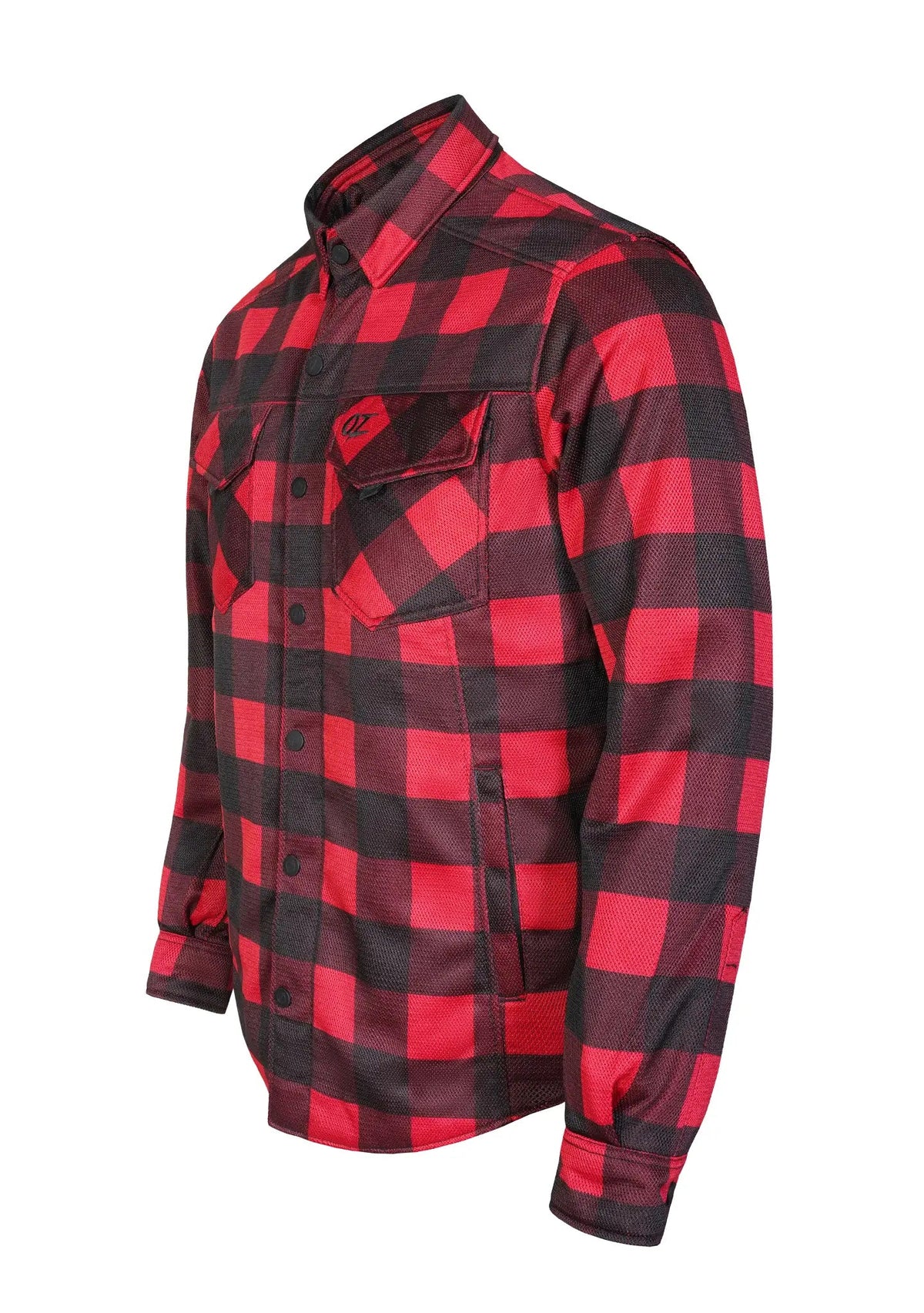 Men's Drifter Mesh Shirt Red Check - Level 2 Protected - OZ MOTOGEAR - OZ MOTOGEAR