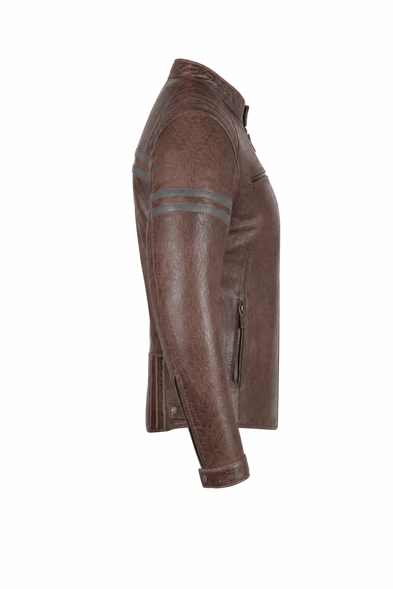 Men’s Leather Motorcycle Jacket Vintage Brown - OZ MOTOGEAR - Oz Motogear
