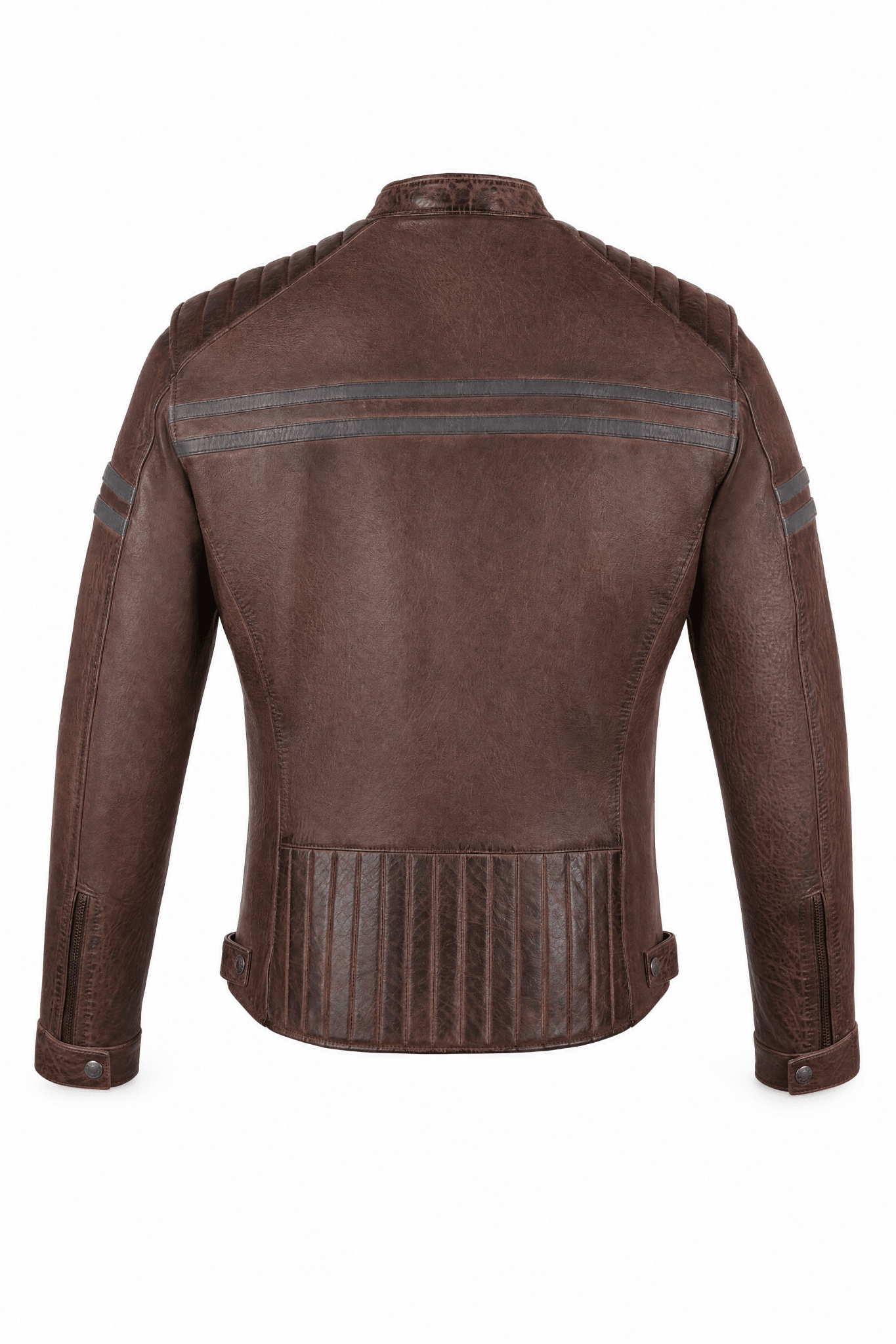 Men’s Leather Motorcycle Jacket Vintage Brown - OZ MOTOGEAR - Oz Motogear