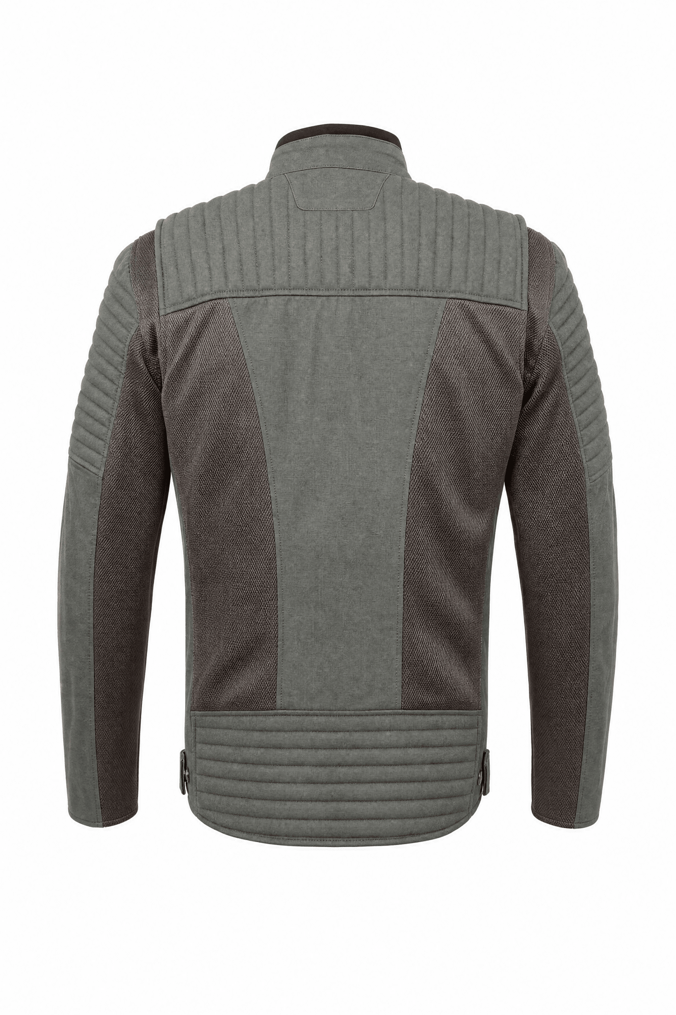 Men's Mesh Canvas Biker Jacket CE AA Dark Brown with Grey Accents - OZ MOTOGEAR - Oz Motogear