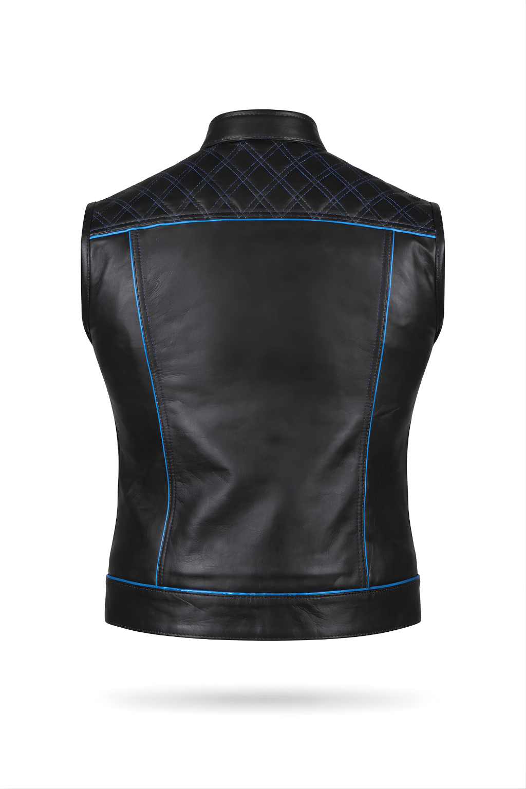 Quilted Leather Vest for Motorcycle Riders