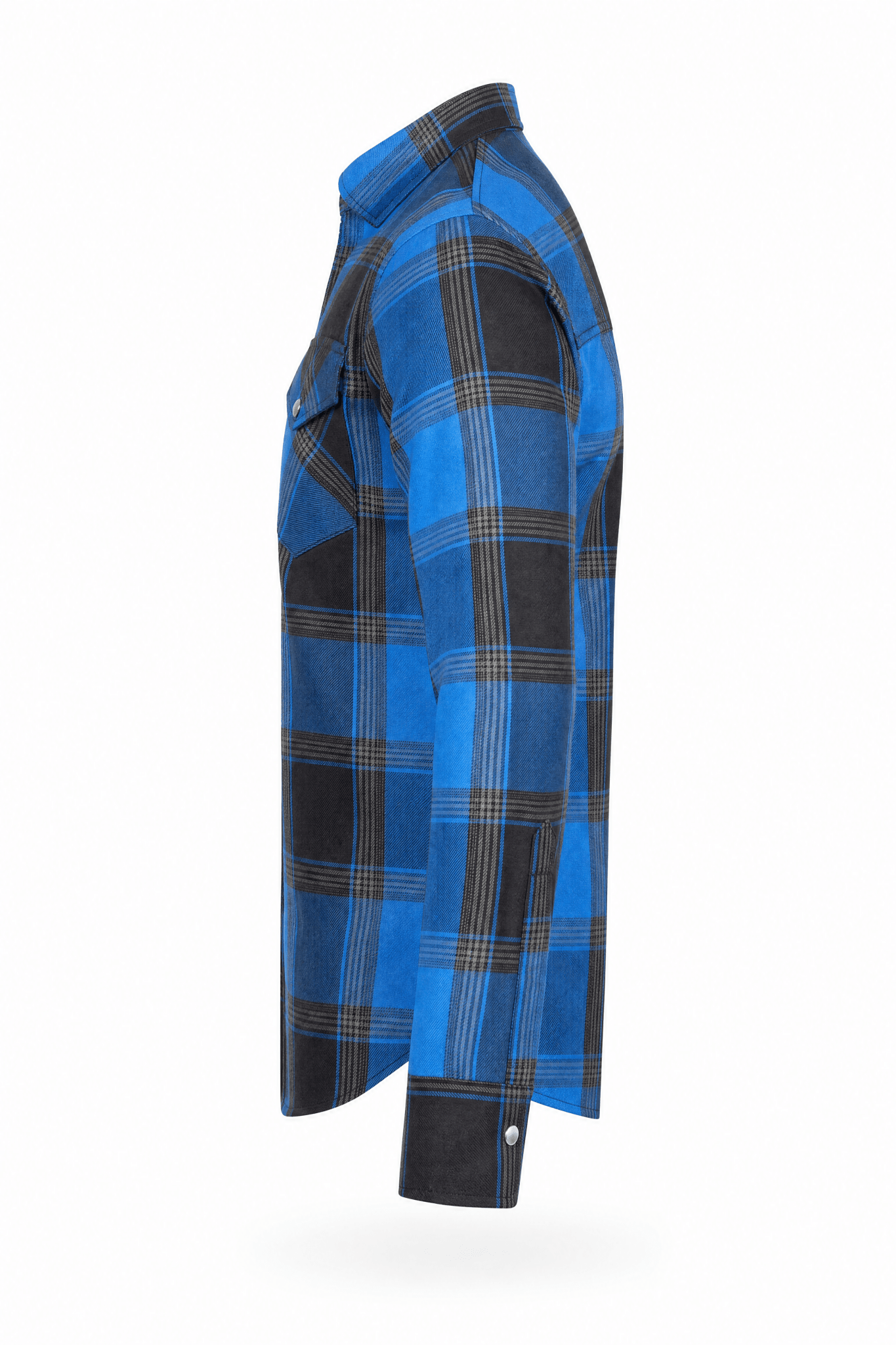 Men's Motorcycle Flannel Shirt CE AAA Certified Dark Blue - OZ MOTOGEAR - Oz Motogear