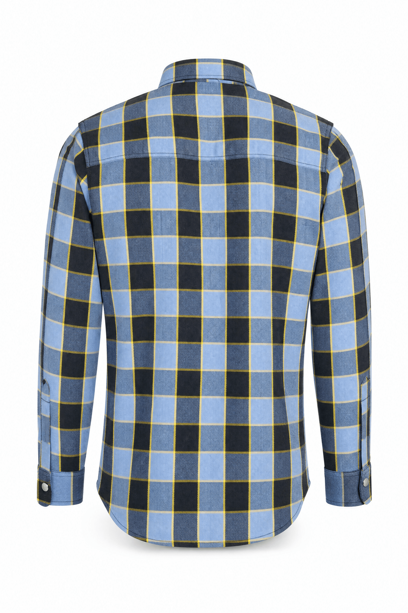 Men's Motorcycle Flannel Shirt CE AAA Certified Light Blue - OZ MOTOGEAR - Oz Motogear