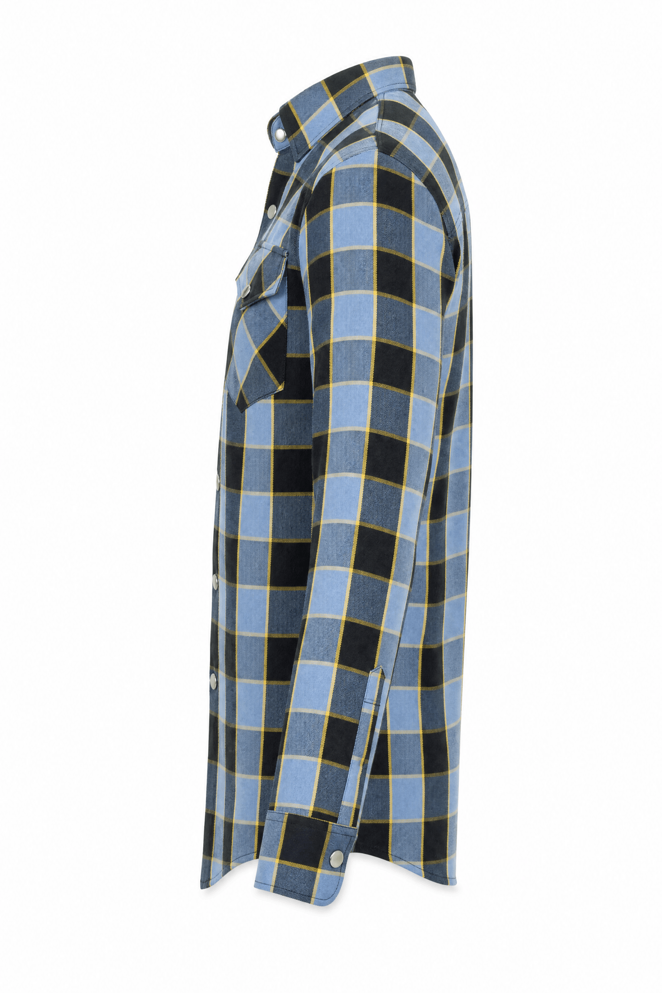 Men's Motorcycle Flannel Shirt CE AAA Certified Light Blue - OZ MOTOGEAR - Oz Motogear