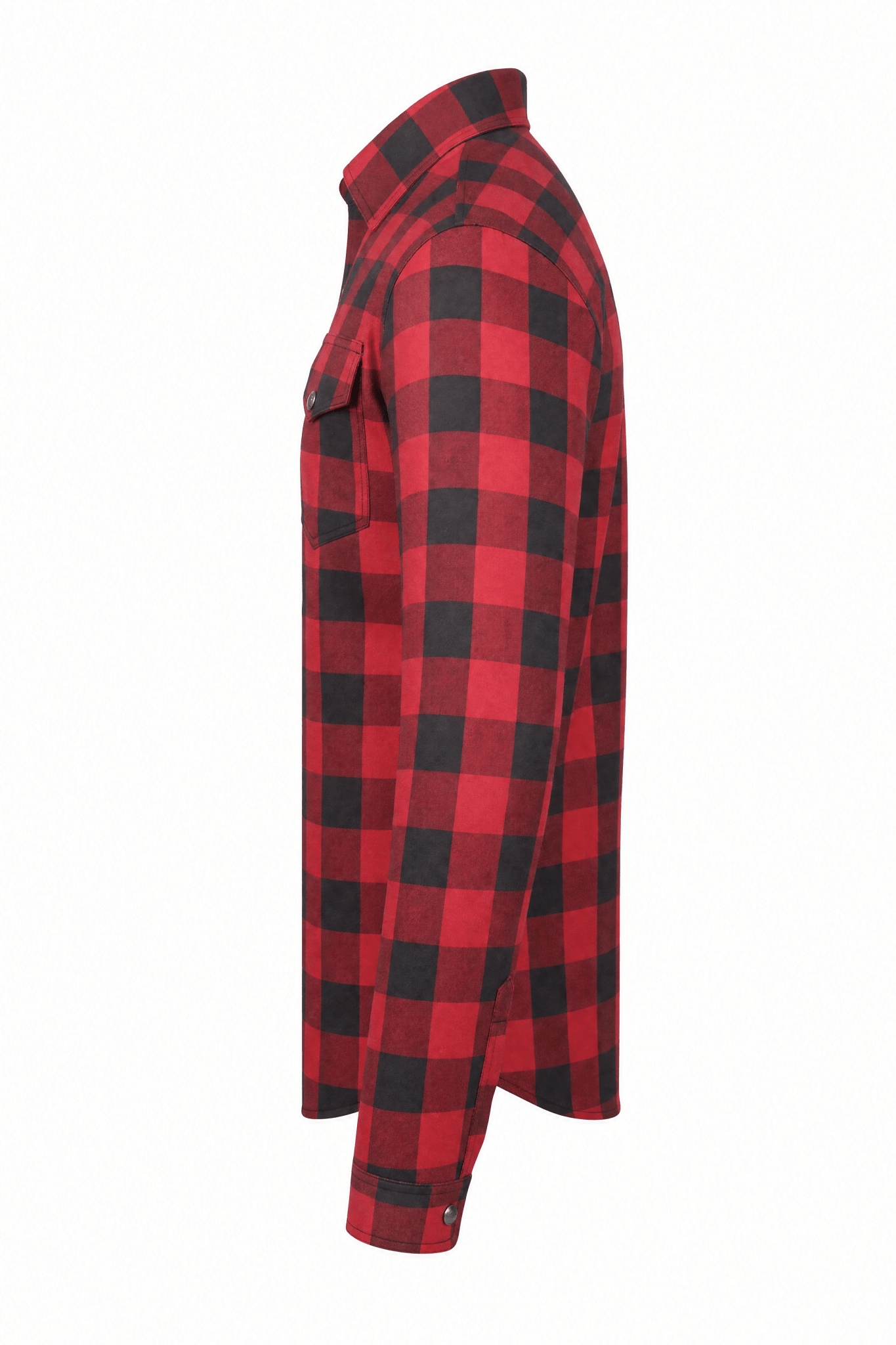 Men's Motorcycle Flannel Shirt CE AAA Certified Red & Black - OZ MOTOGEAR - Oz Motogear