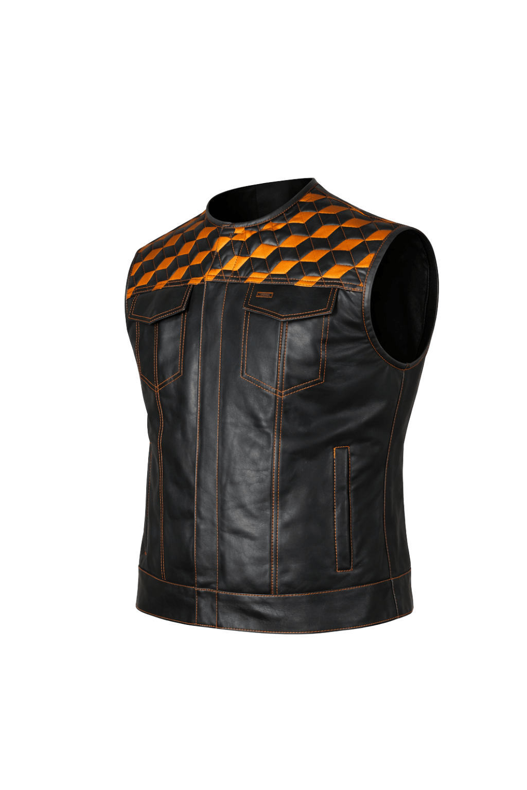 Men's Leather Motorcycle Vest