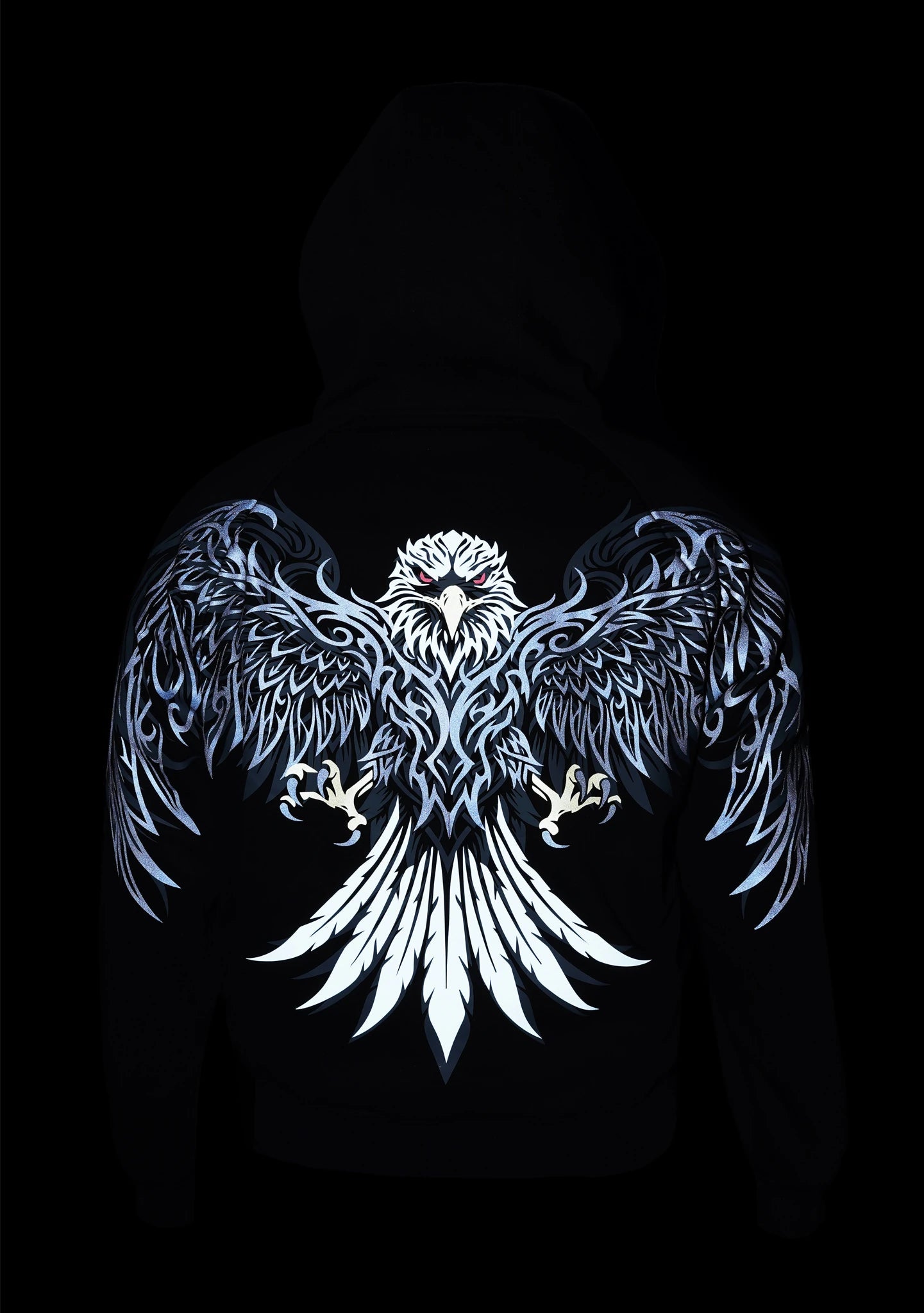 Men's Night Hawk Motorcycle Reflective Pullover Hoodie - Ashborne Series - CE AA Certified Black - OZ MOTOGEAR (Copy) - OZ MOTOGEAR