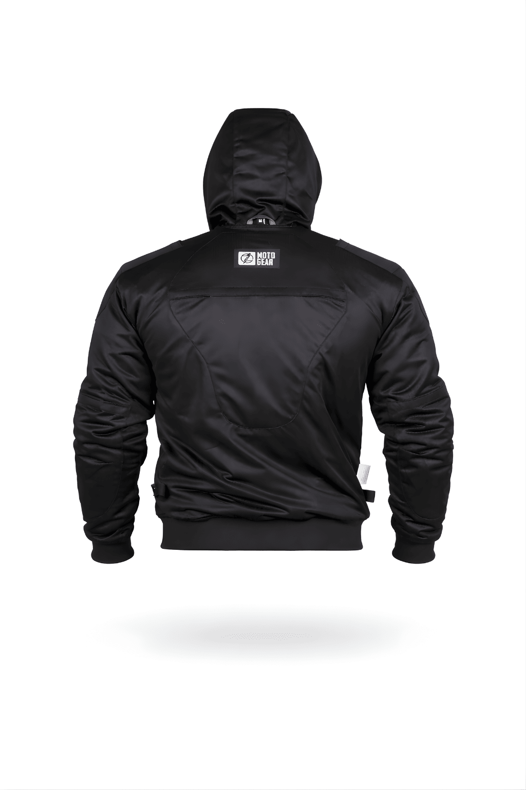 Men's Reflective Softshell Kevlar Armored Motorcycle Hoodie - CE AAA Certified Black & Grey- OZ MOTOGEAR - Oz Motogear