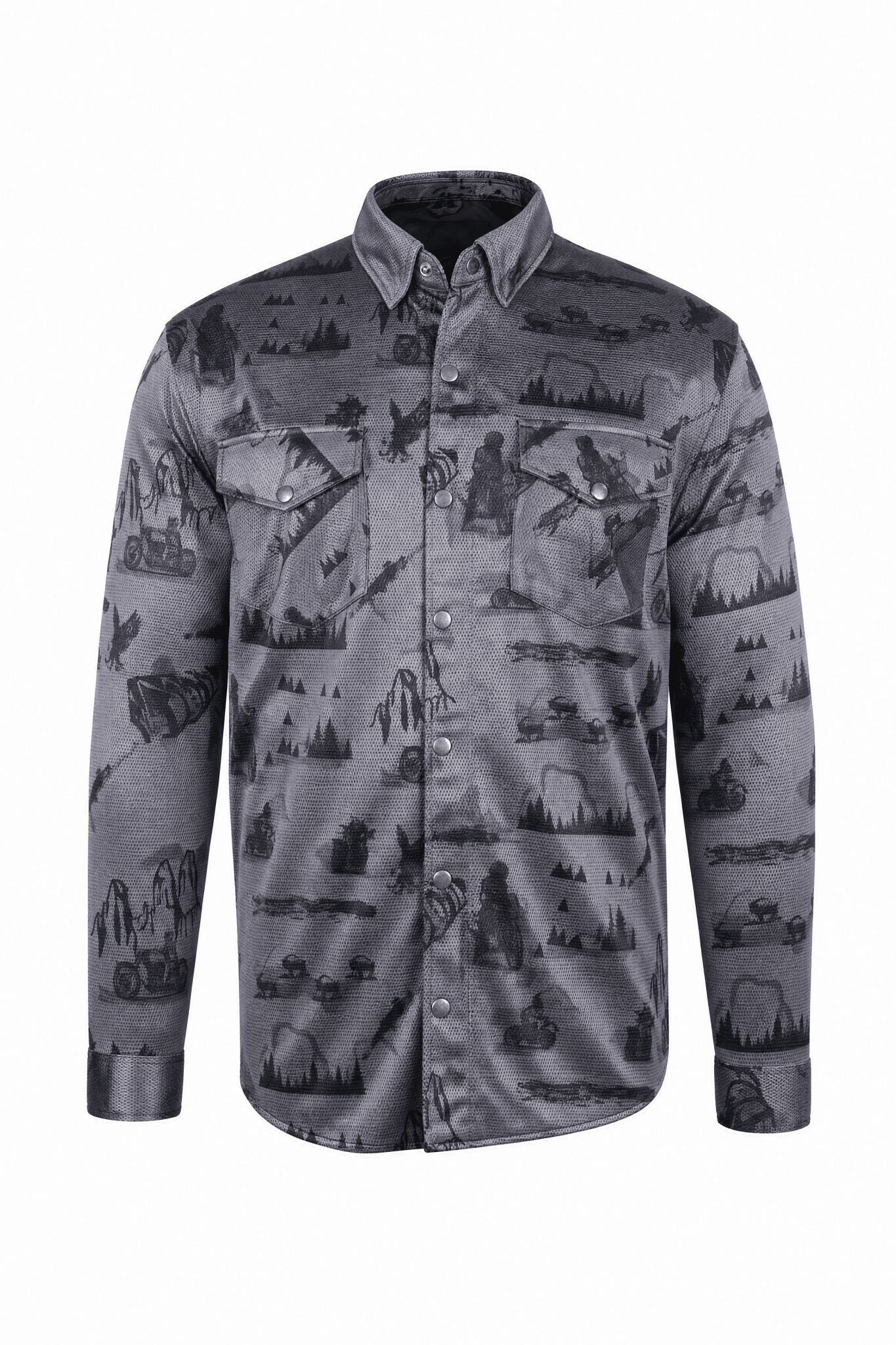 Men`s Summer Motorcycle Mesh Shirt CE AA Motoscape Graphic - OZ MOTOGEAR - Oz Motogear