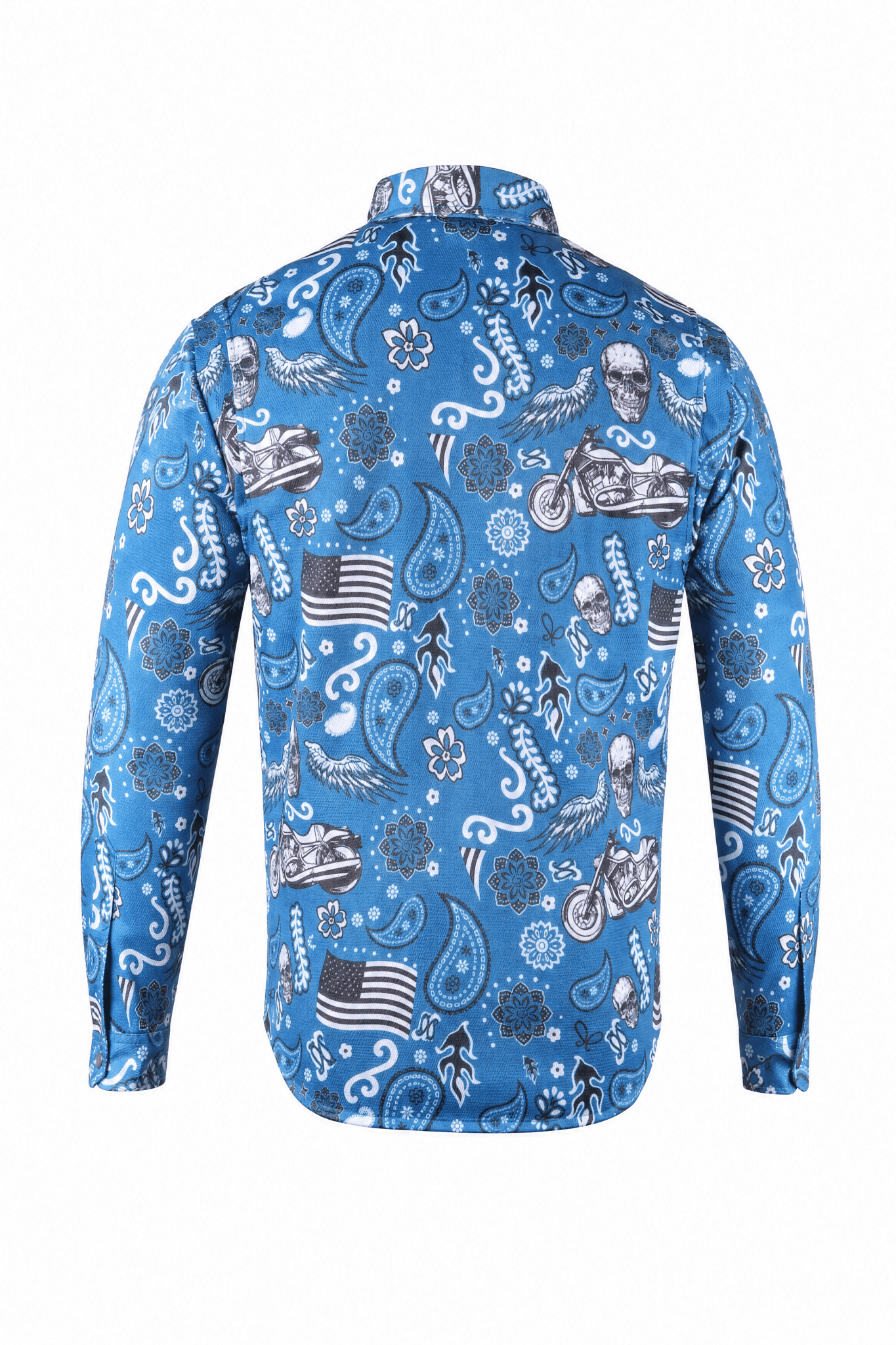 Men`s Summer Motorcycle Mesh Shirt CE AA Skyline Skull Shield - OZ MOTOGEAR - Oz Motogear