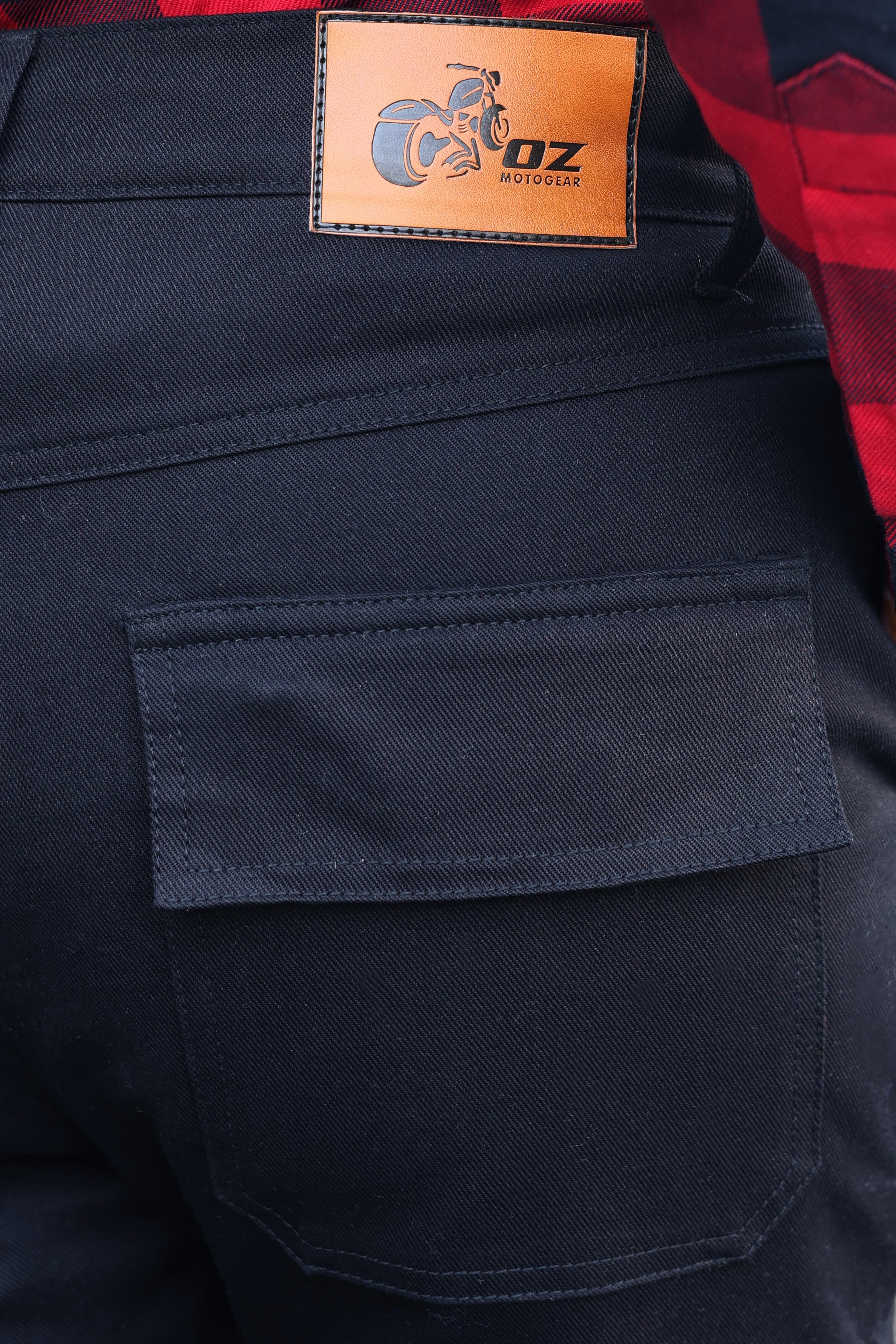 Ladies Cargo Pant Cotton Twill Black - Loose Fit - OZ MOTOGEAR