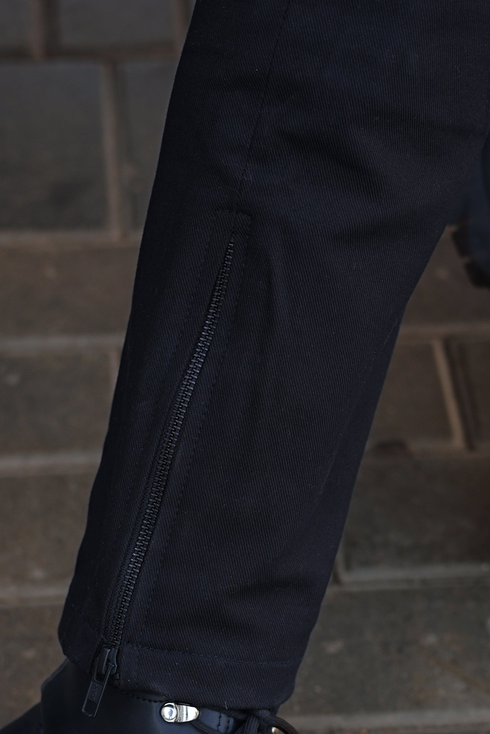 Ladies Cargo Pant Cotton Twill Black - Loose Fit - OZ MOTOGEAR