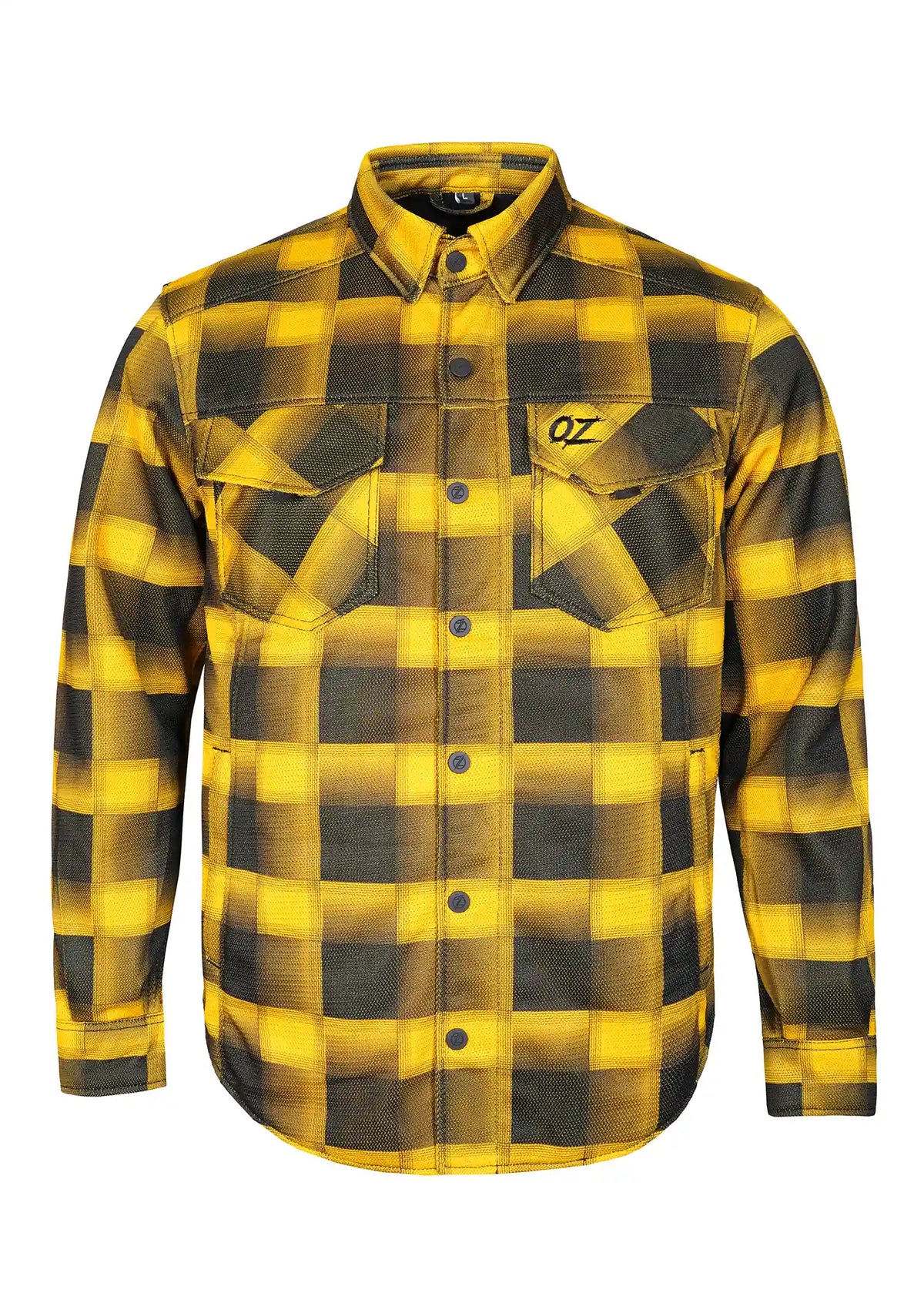 Men's Drifter Mesh Shirt Golden Yellow Check - Level 2 Protected - OZ MOTOGEAR
