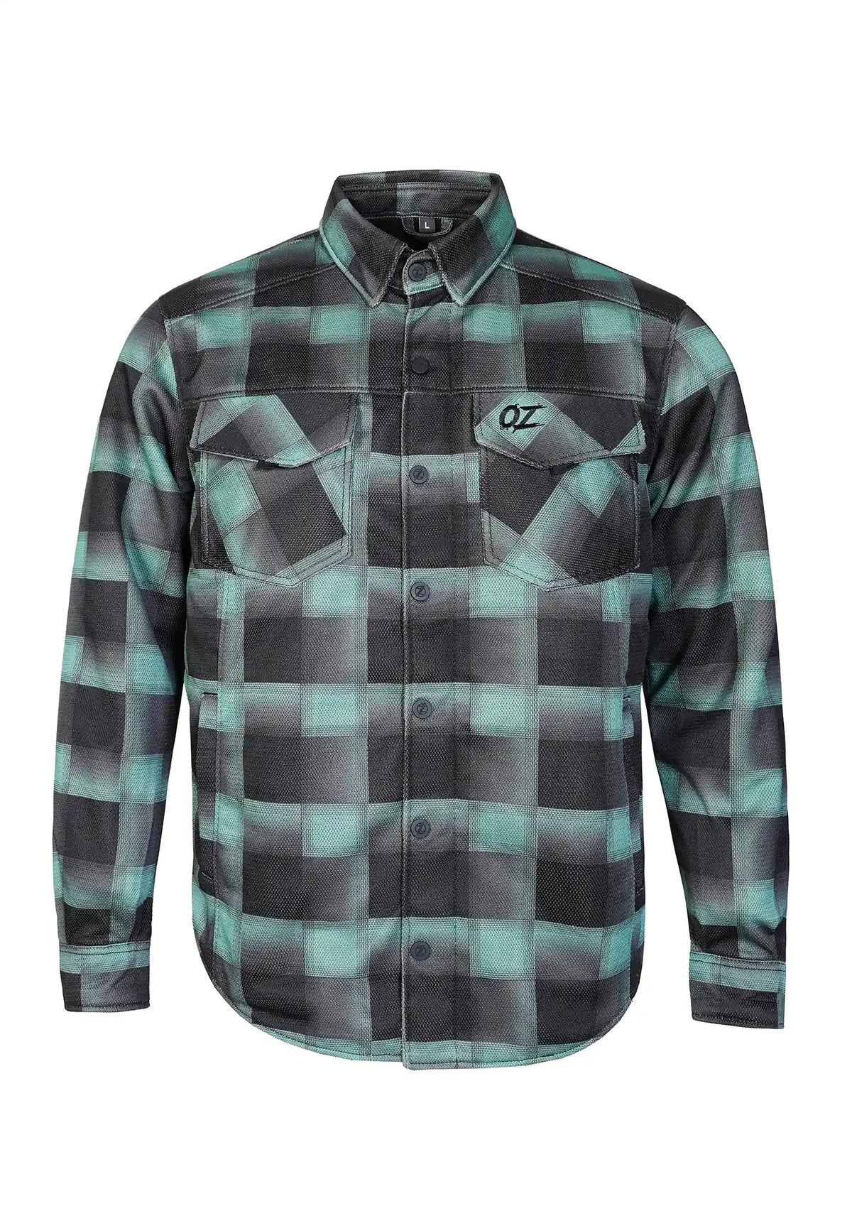 Men's Drifter Mesh Shirt Emrald Check - Level 2 Protected - OZ MOTOGEAR