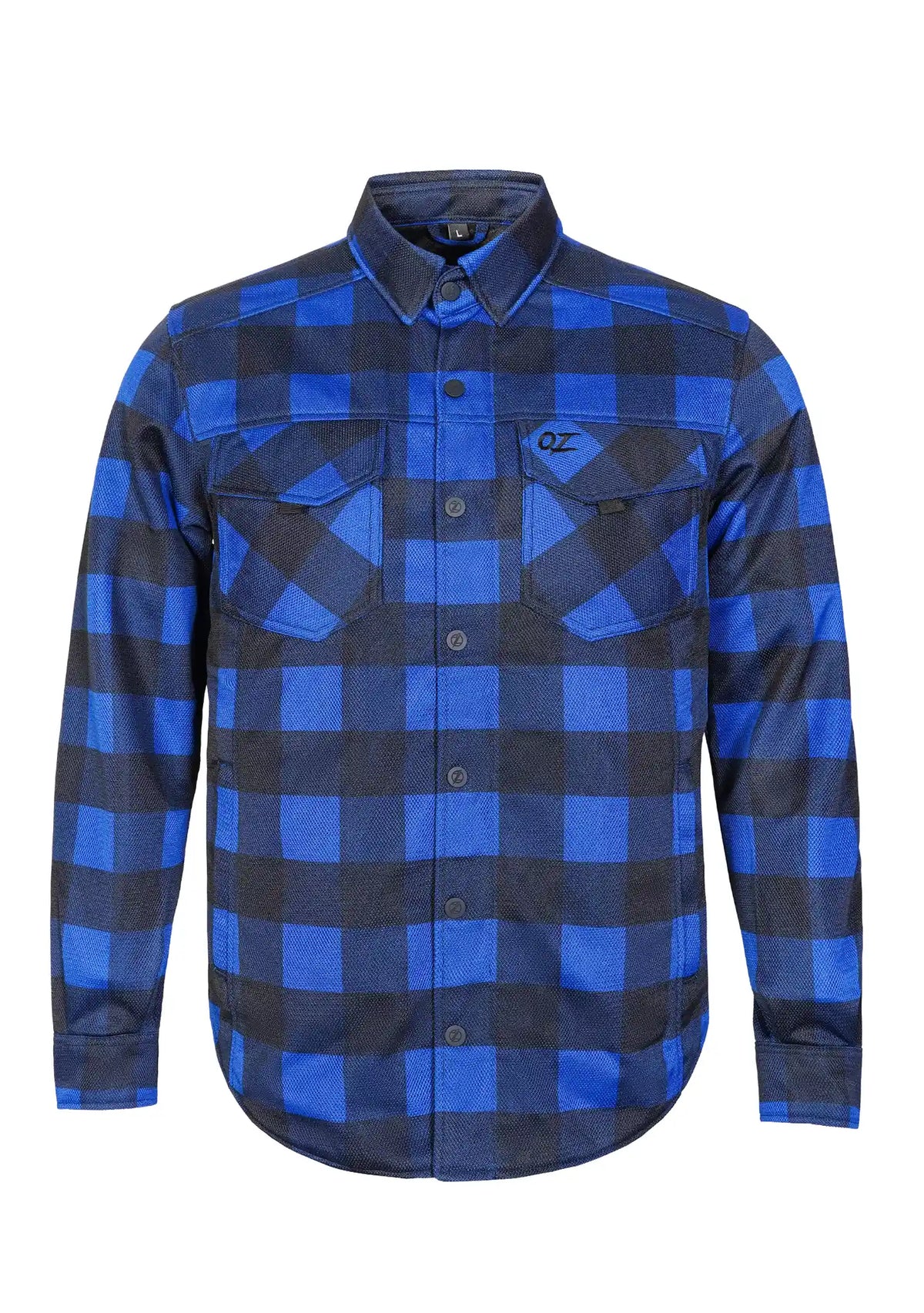 Men's Drifter Mesh Shirt Blue Check - Level 2 Protected - OZ MOTOGEAR