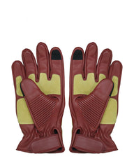 Gloves Leather Maroon - OZ MOTOGEAR