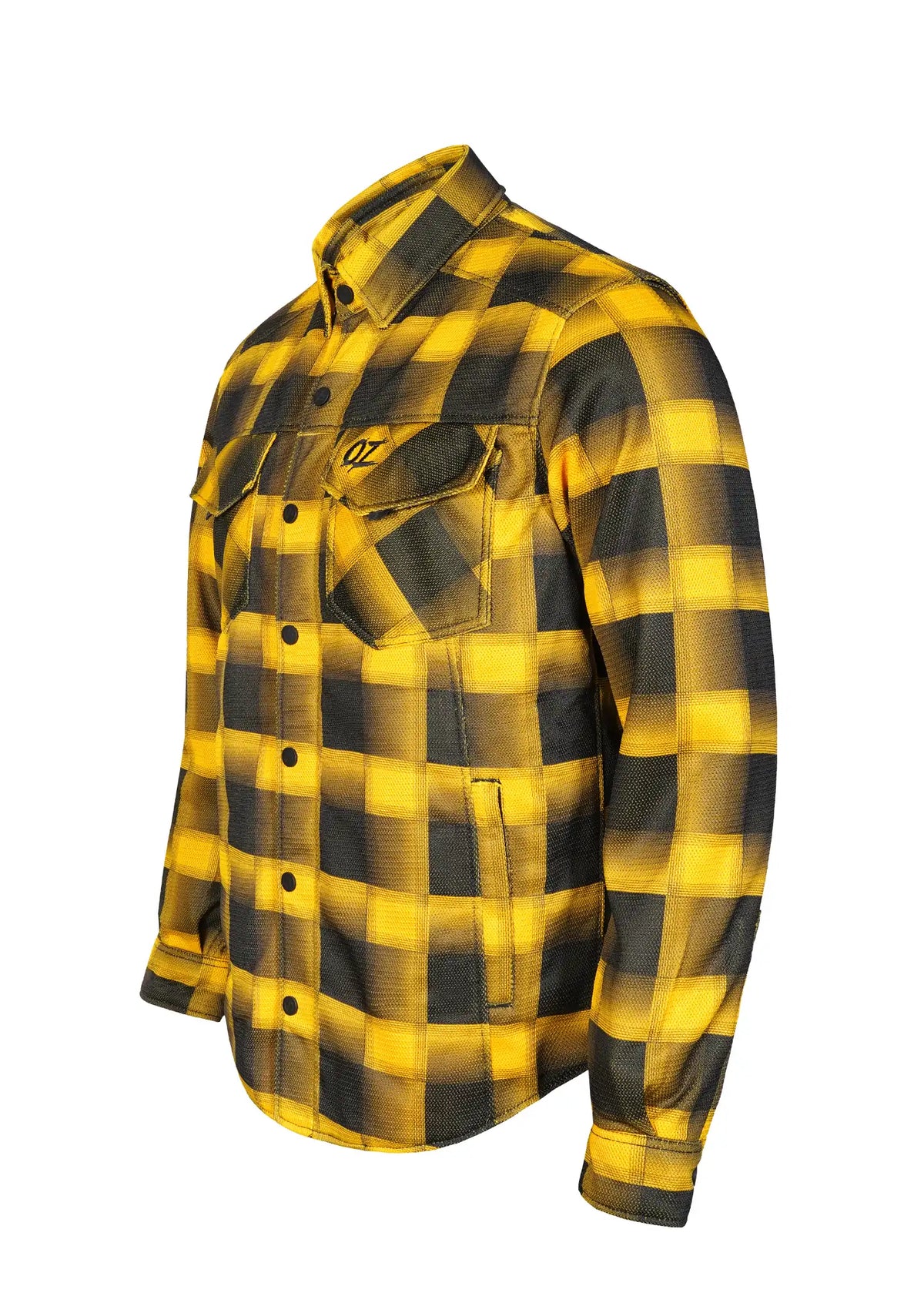 Men's Drifter Mesh Shirt Golden Yellow Check - Level 2 Protected - OZ MOTOGEAR