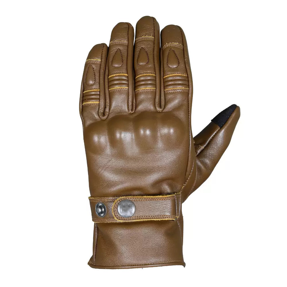 Gloves Leather Brown - OZ MOTOGEAR