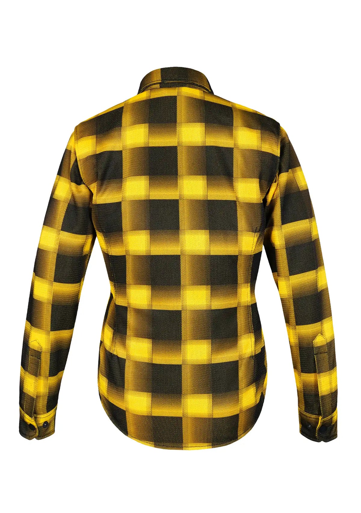 Ladies Drifter Mesh Shirt Golden Yellow Check - Level 2 Protected - OZ MOTOGEAR