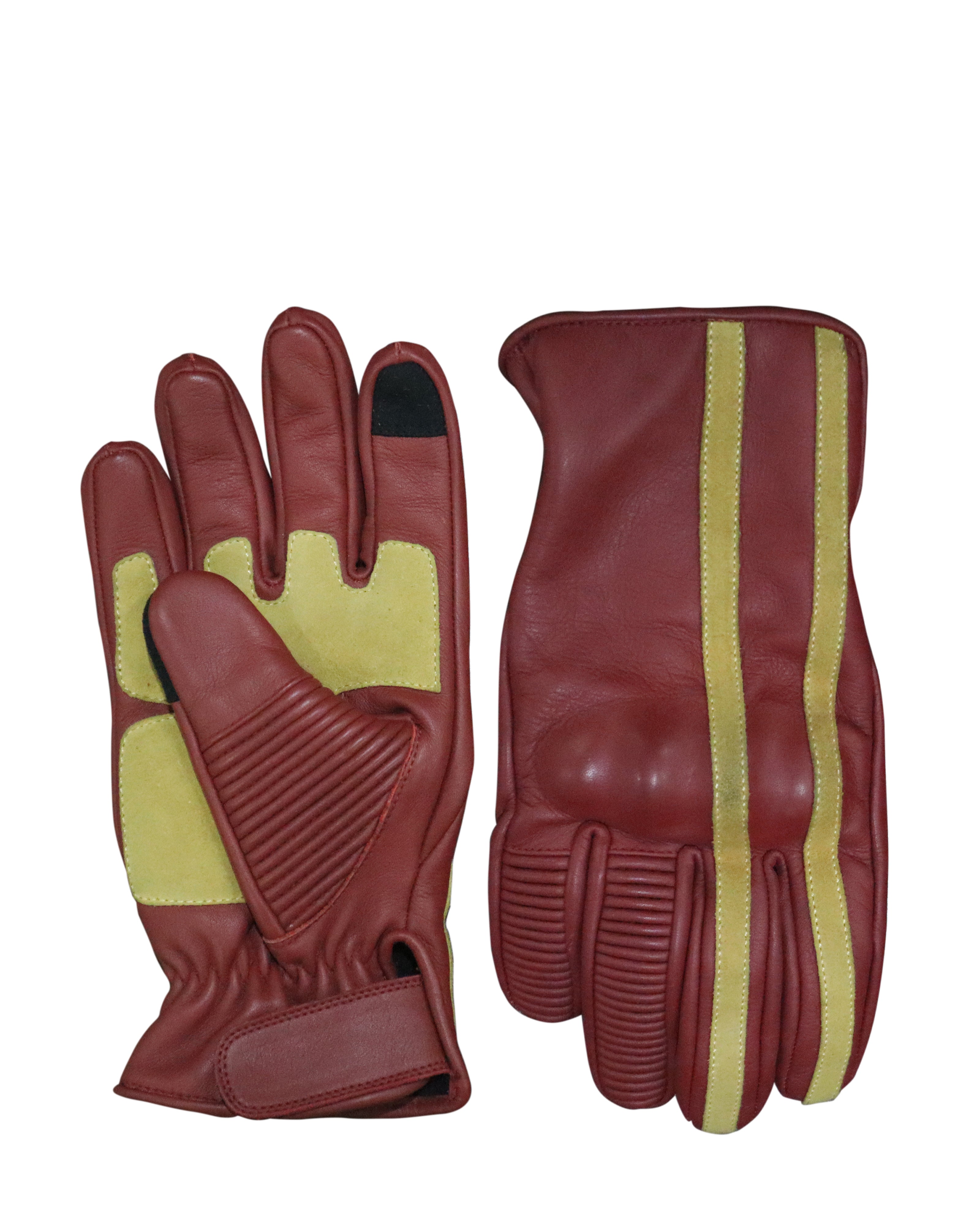 Gloves Leather Maroon - OZ MOTOGEAR