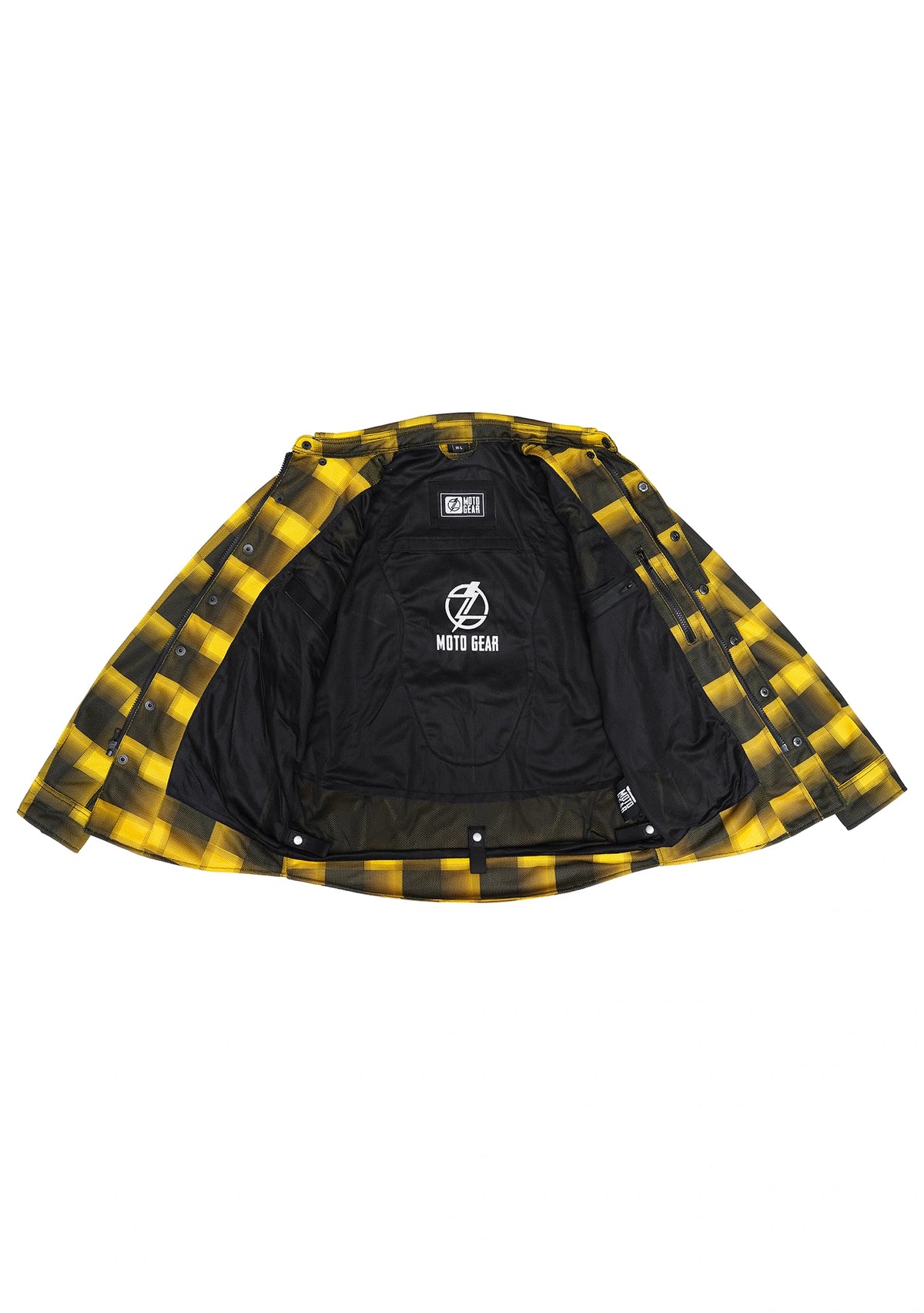 Ladies Drifter Mesh Shirt Golden Yellow Check - Level 2 Protected - OZ MOTOGEAR