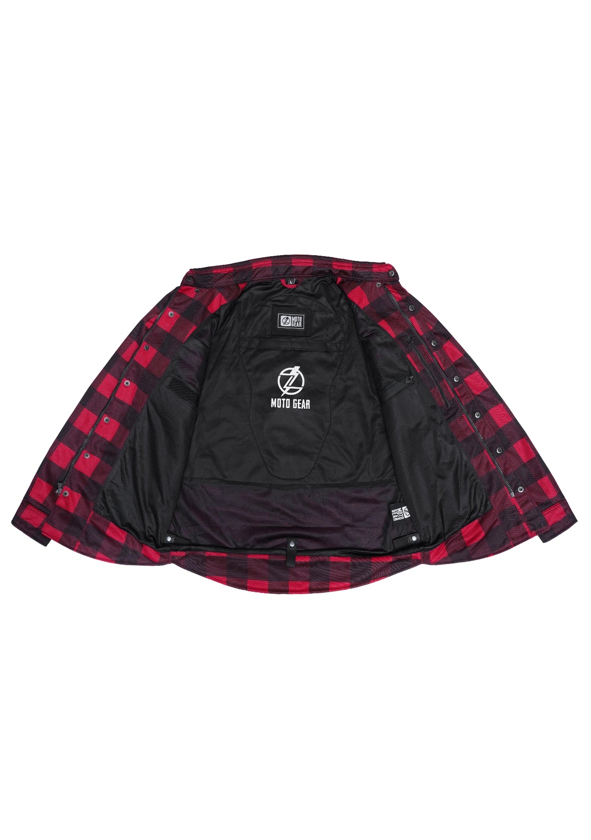 Men's Drifter Mesh Shirt Red Check - Level 2 Protected - OZ MOTOGEAR