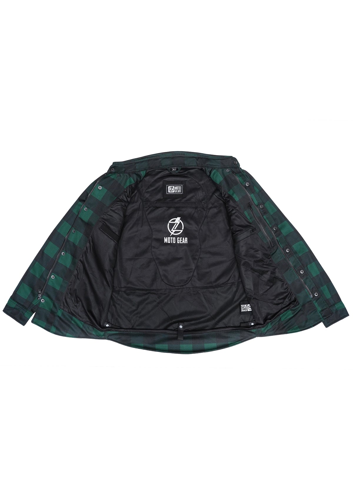 Men's Drifter Mesh Shirt Green Check - Level 2 Protected - OZ MOTOGEAR