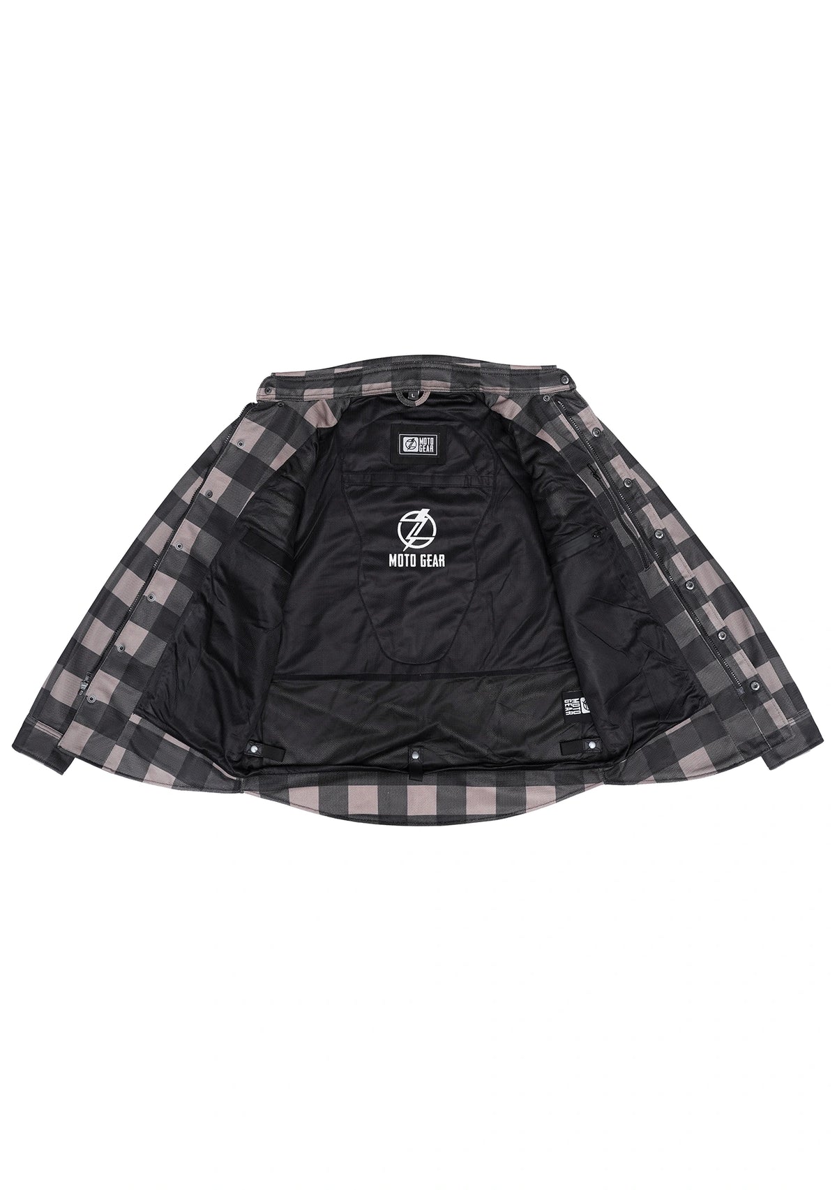 Men's Drifter Mesh Shirt Grey Check - Level 2 Protected - OZ MOTOGEAR