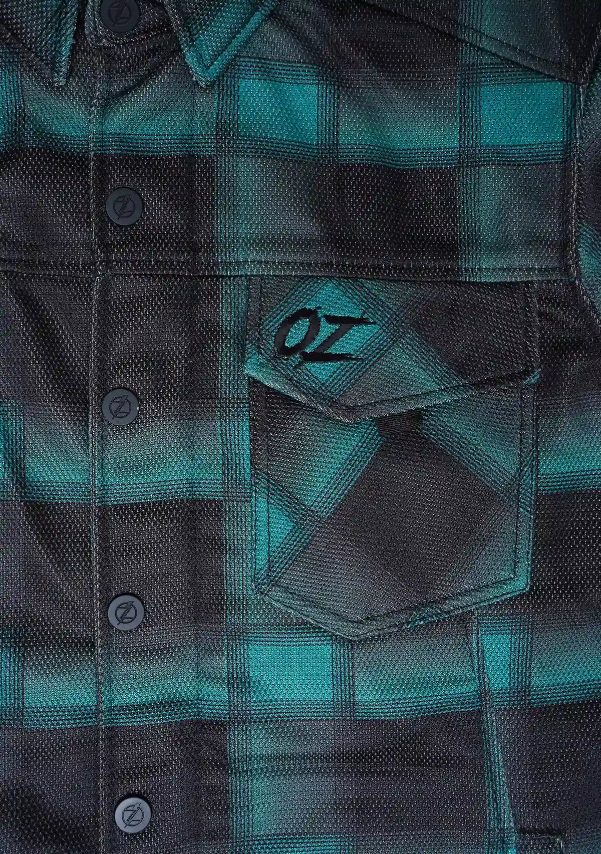 Ladies Drifter Mesh Shirt Emrald Check - Level 2 Protected - OZ MOTOGEAR