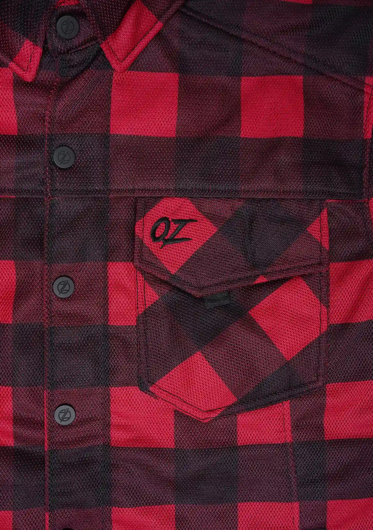 Men's Drifter Mesh Shirt Red Check - Level 2 Protected - OZ MOTOGEAR
