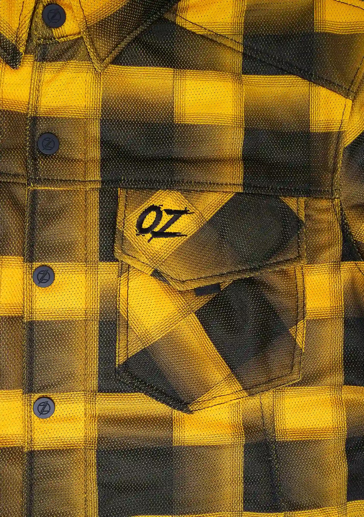 Men's Drifter Mesh Shirt Golden Yellow Check - Level 2 Protected - OZ MOTOGEAR