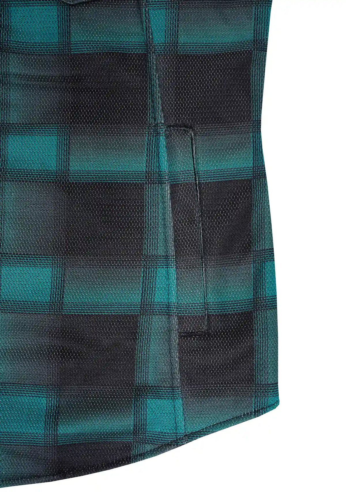 Ladies Drifter Mesh Shirt Emrald Check - Level 2 Protected - OZ MOTOGEAR