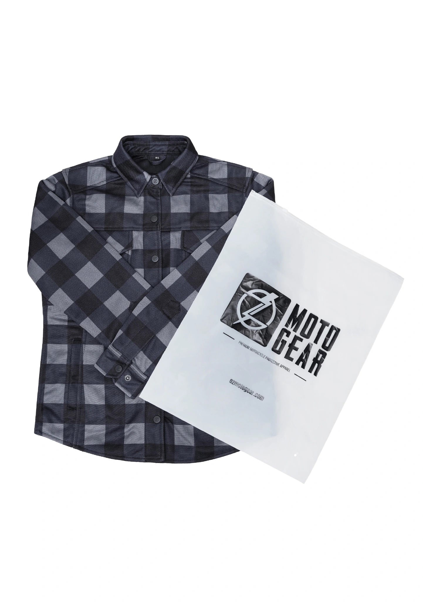 Ladies Drifter Mesh Shirt Blacktop Check - Level 2 Protected - OZ MOTOGEAR