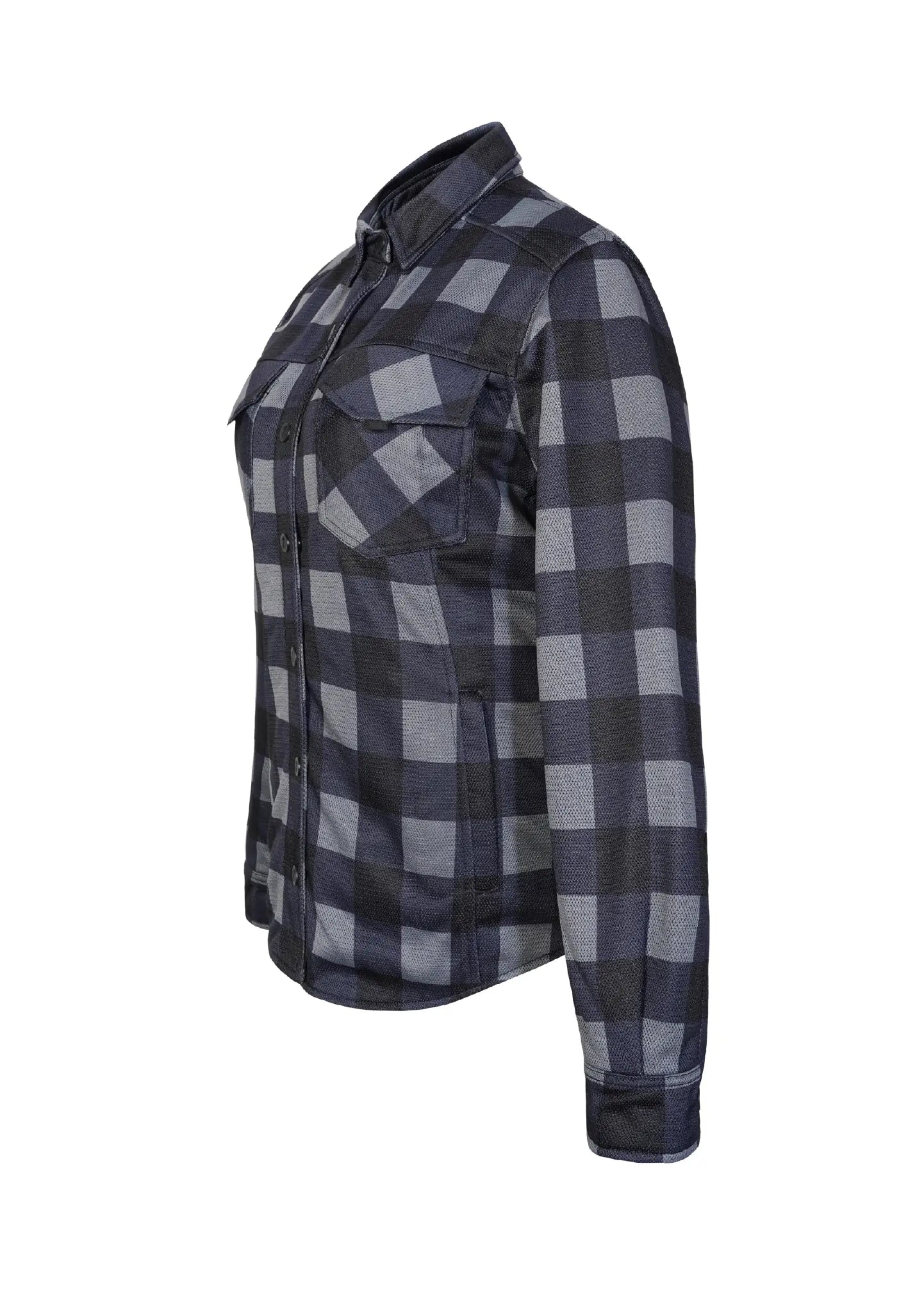 Ladies Drifter Mesh Shirt Blacktop Check - Level 2 Protected - OZ MOTOGEAR