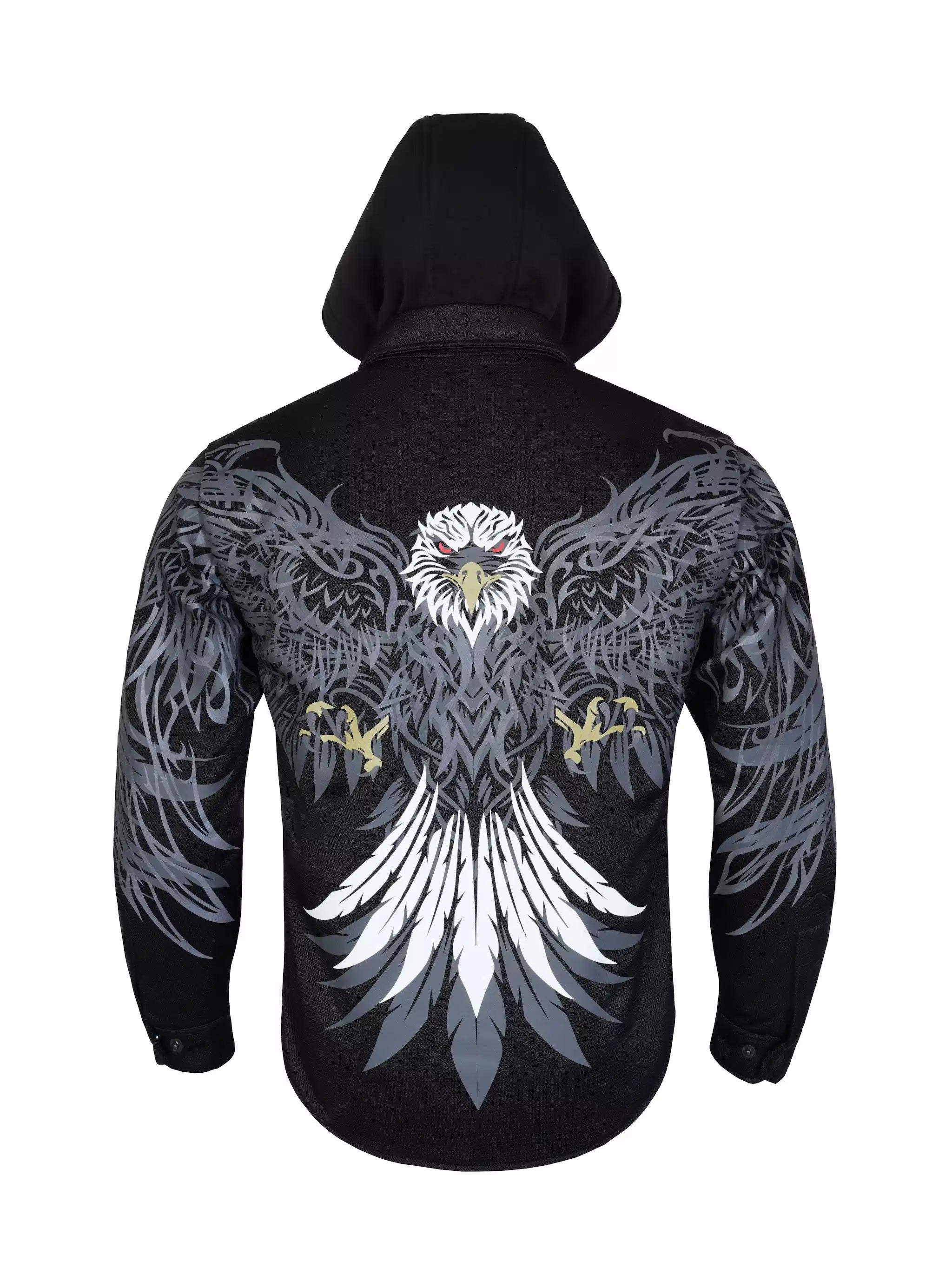 Mens Drifter  Night Hawk reflective hooded Mesh Shirt — Ashborne Series - Level 2 Protected - OZ MOTOGEAR