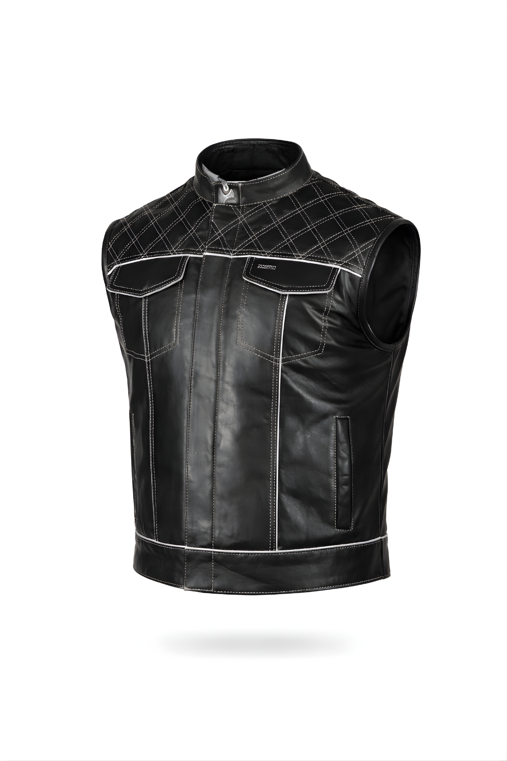 Men's Motorbike Vest Black & White - OZ MOTOGEAR