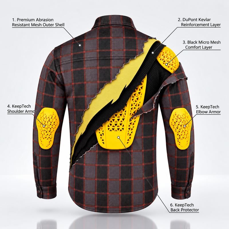 Men's Drifter Mesh Shirt — Heritage Tartan - Level 2 Protected - OZ MOTOGEAR