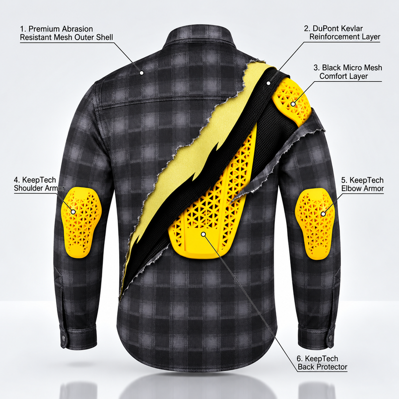 Men's Drifter Mesh Shirt Ash - Level 2 Protected - OZ MOTOGEAR