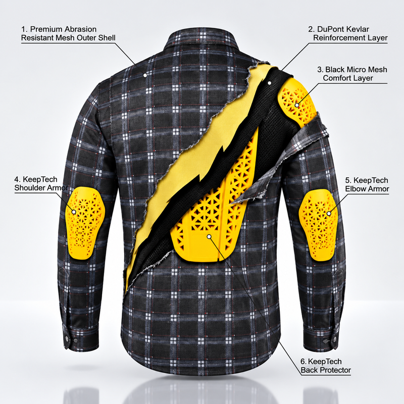 Men's Drifter Mesh Shirt — Midnight - Level 2 Protected - OZ MOTOGEAR