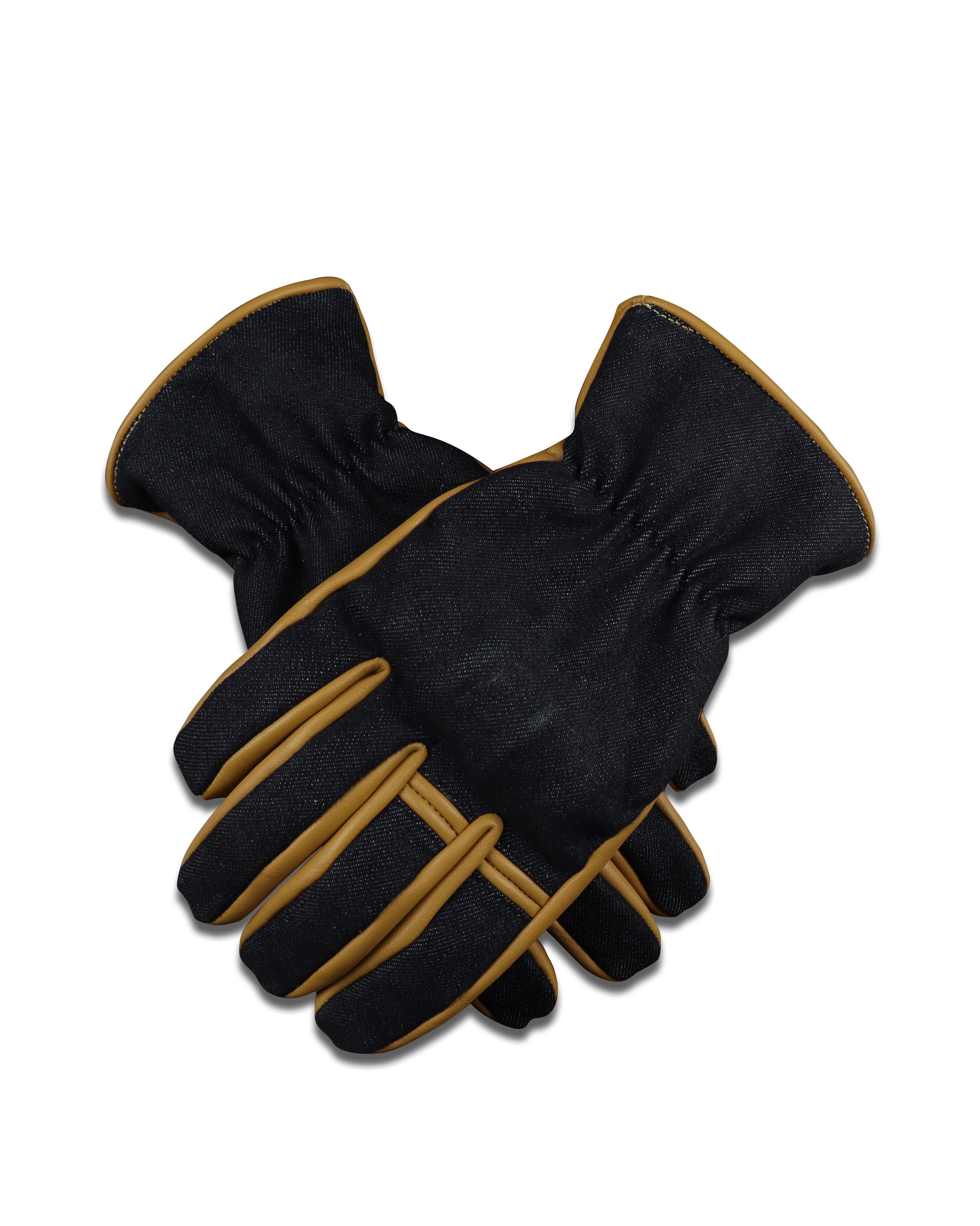 Gloves Denim Black & Golden - OZ MOTOGEAR