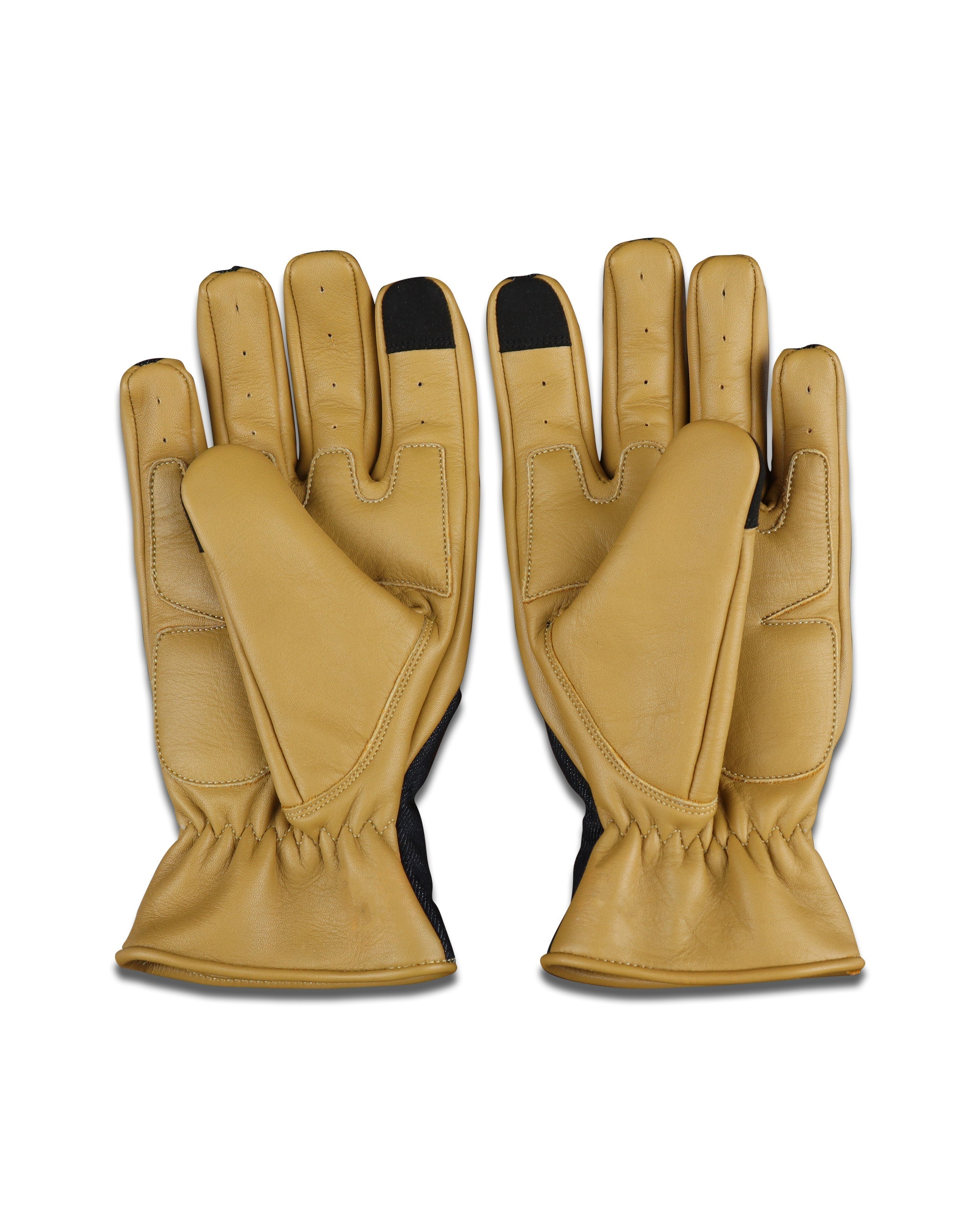 Gloves Denim Black & Golden - OZ MOTOGEAR