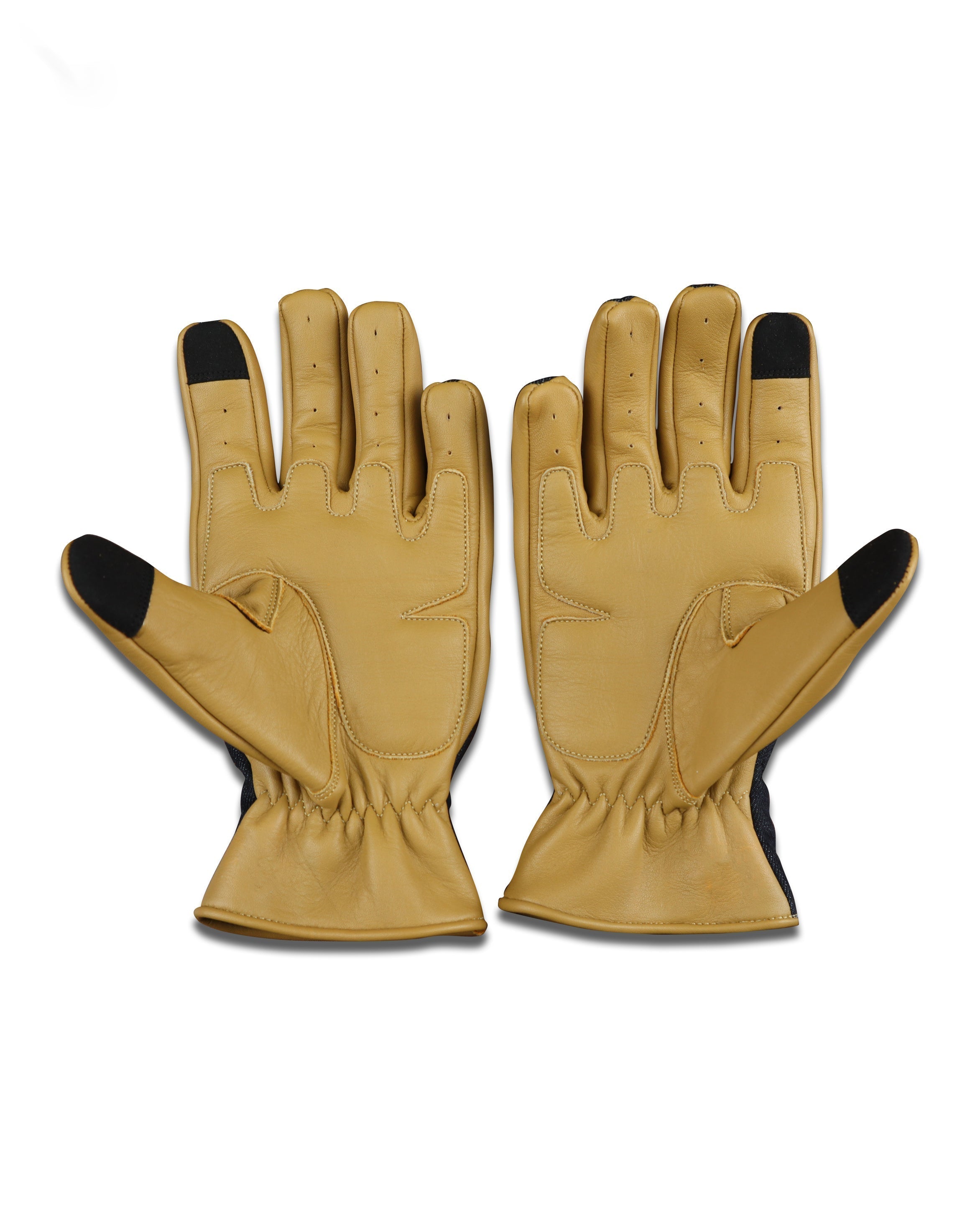 Gloves Denim Black & Golden - OZ MOTOGEAR