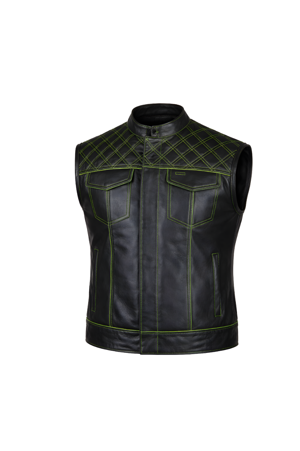 Men's Motorbike Vest Black & Green - OZ MOTOGEAR