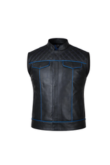 Men's Motorbike Vest Blue & Black - OZ MOTOGEAR